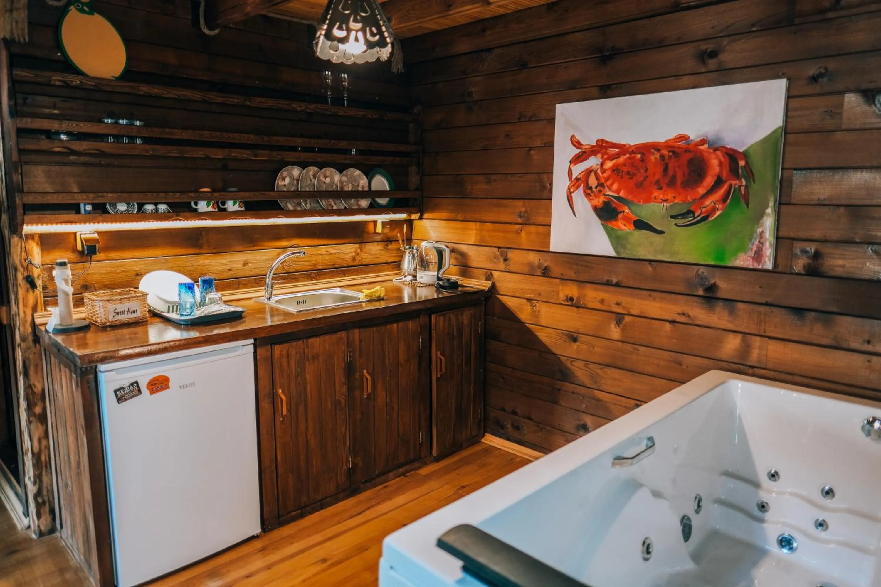 Kitchen or kitchenette in Sapanca Şeker Bungalov