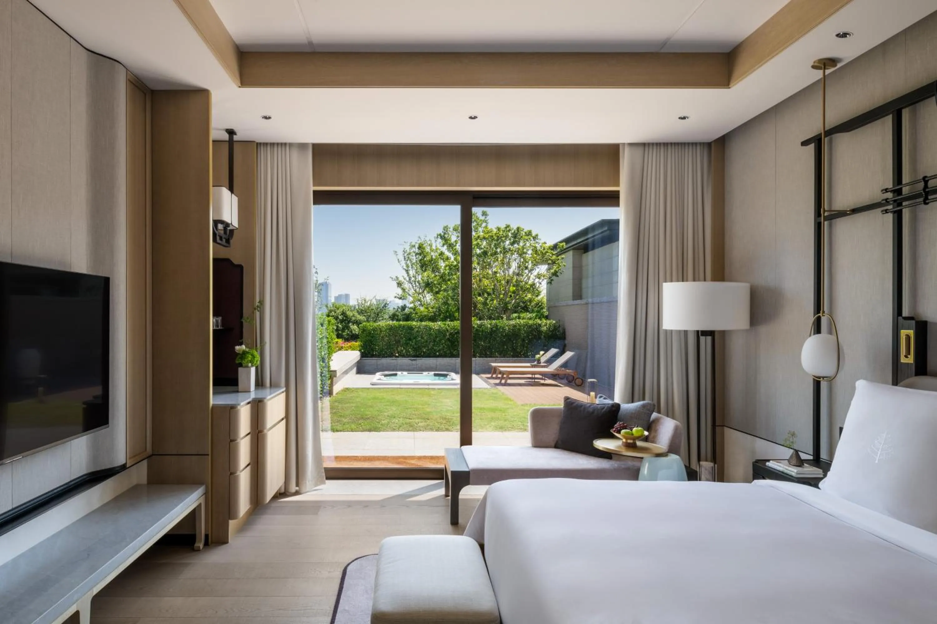 View (from property/room), Bed in Four Seasons Hotel Suzhou