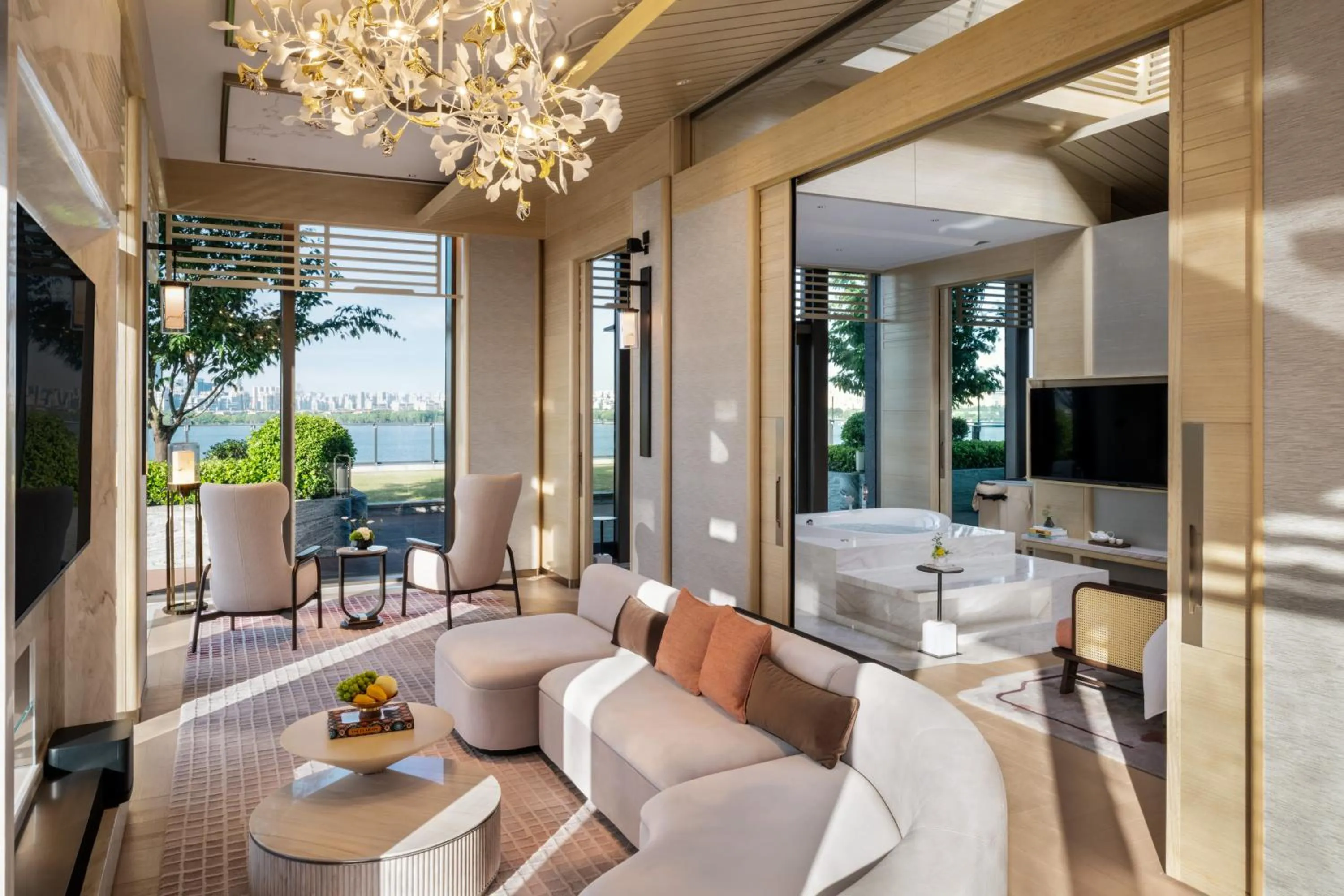 Living room in Four Seasons Hotel Suzhou