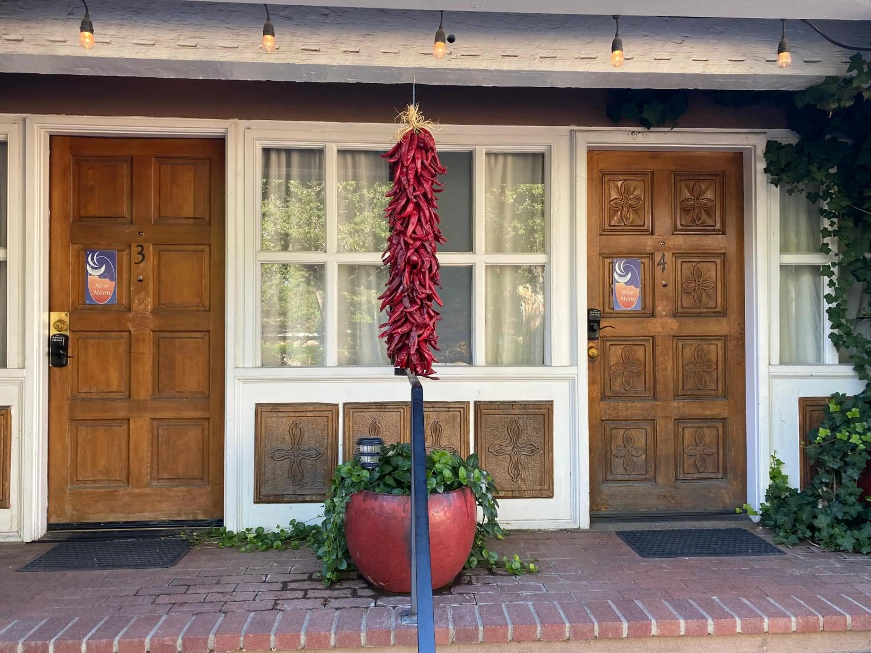 Facade/entrance in Casa de Tres Lunas/House of Three Moons