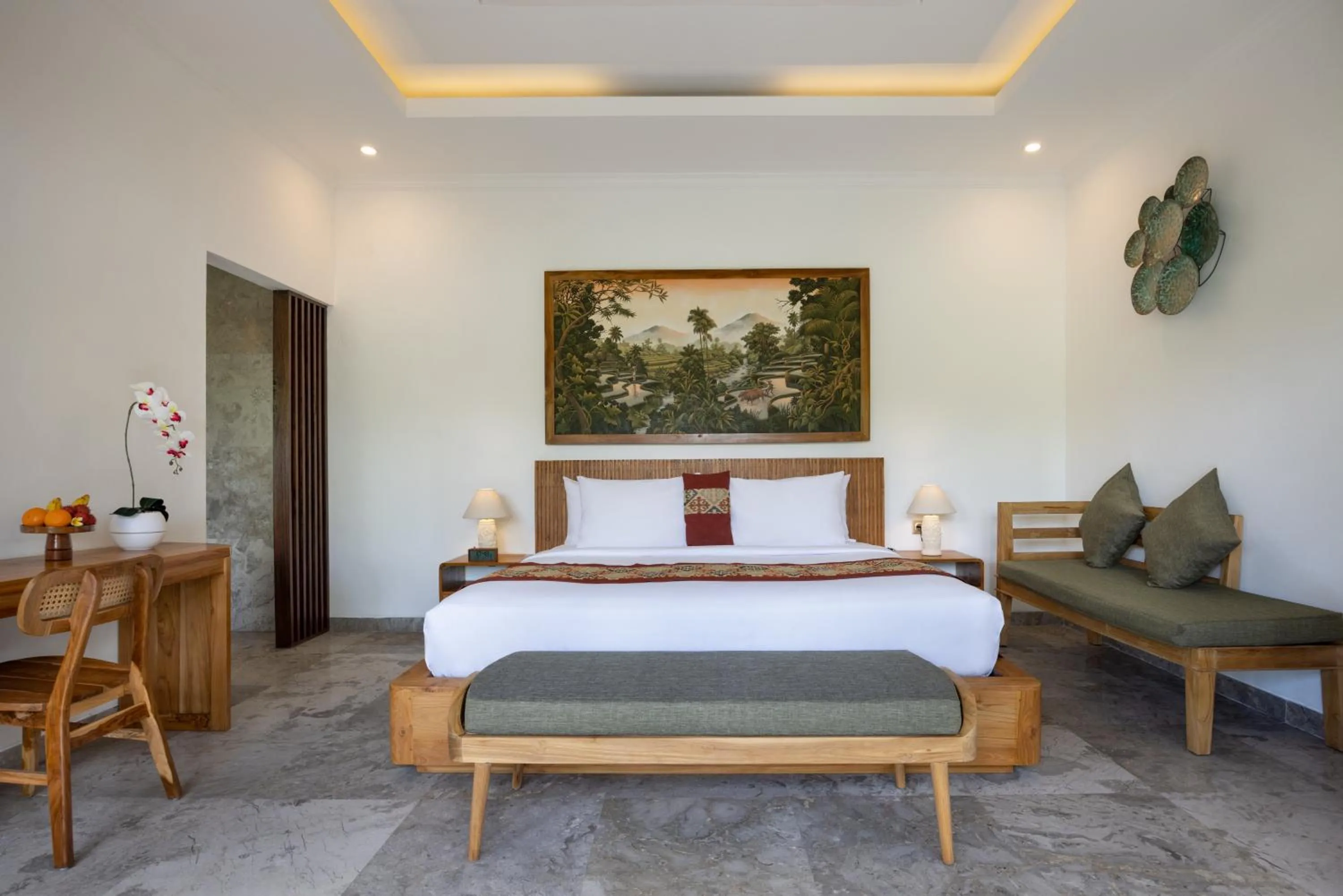 Bed in Arvanya Villa Ubud