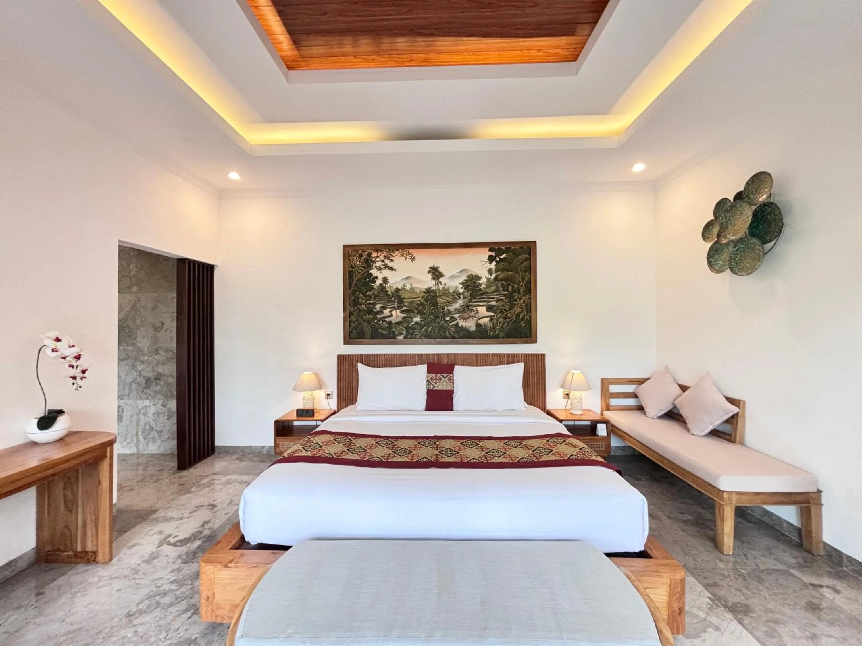 Bed in Arvanya Villa Ubud