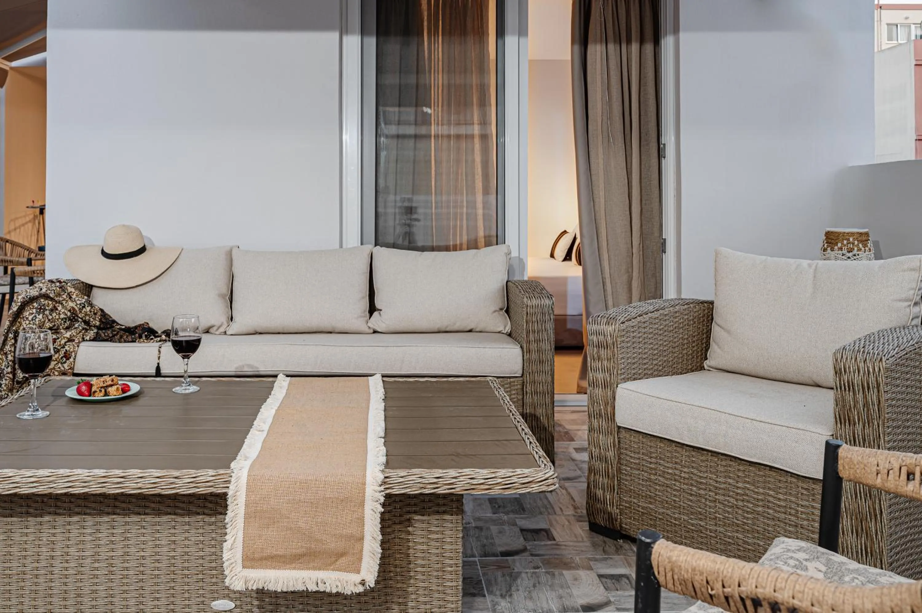 Seating area, Bed in AMINA APARTMENTS