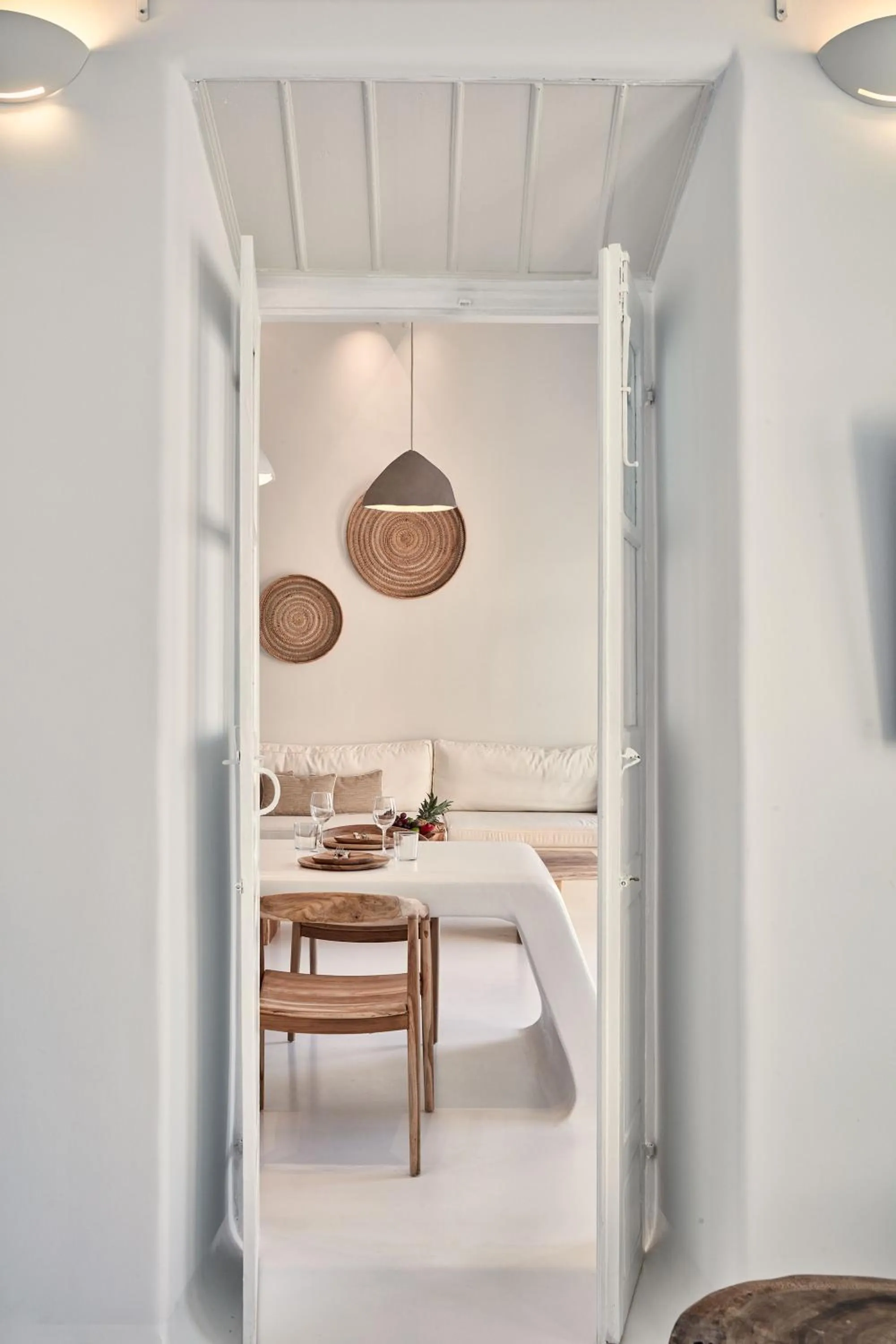 Seating area, Bed in Villa Kampani Sea View Villa Mykonos Town