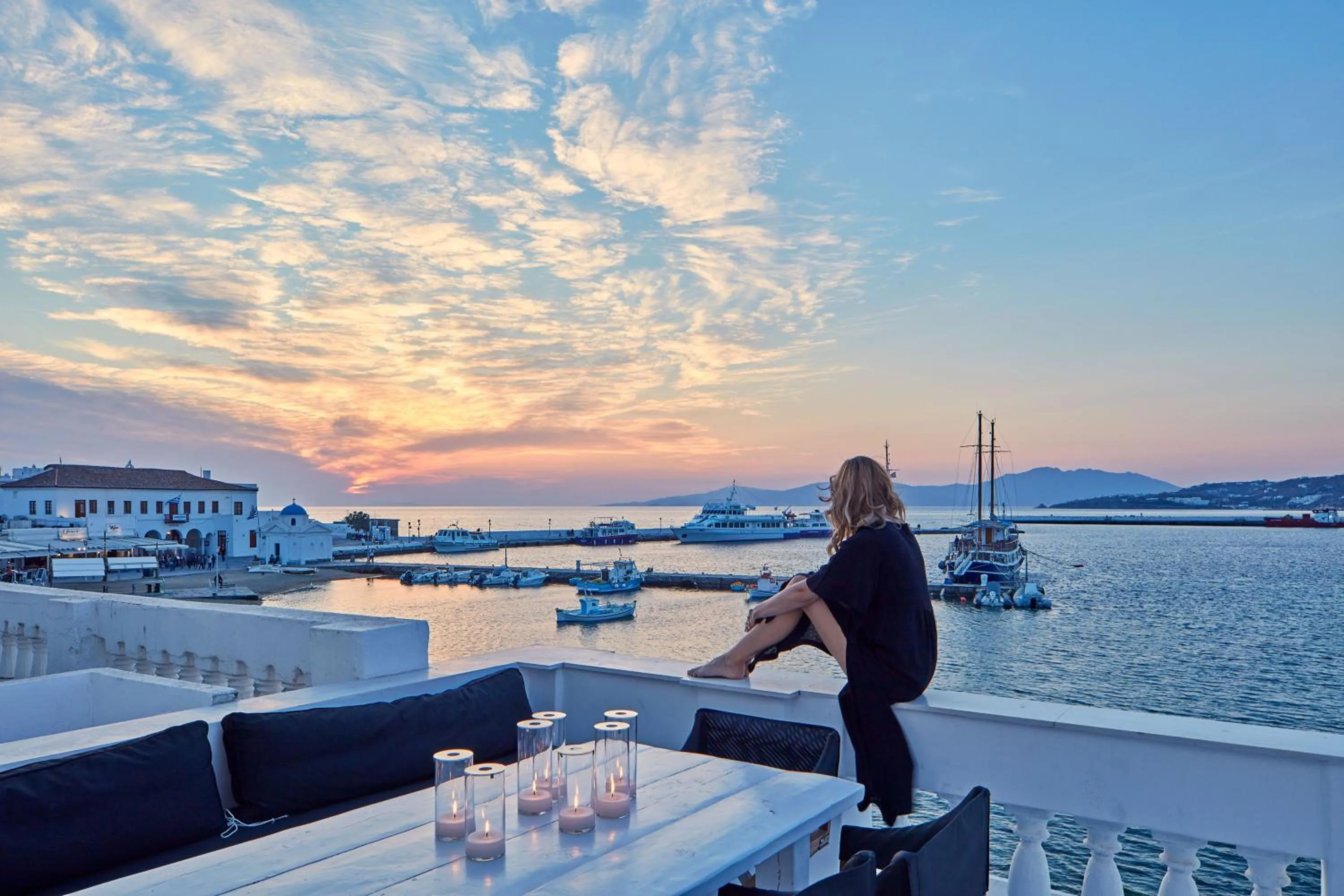 Sunset in Villa Kampani Sea View Villa Mykonos Town