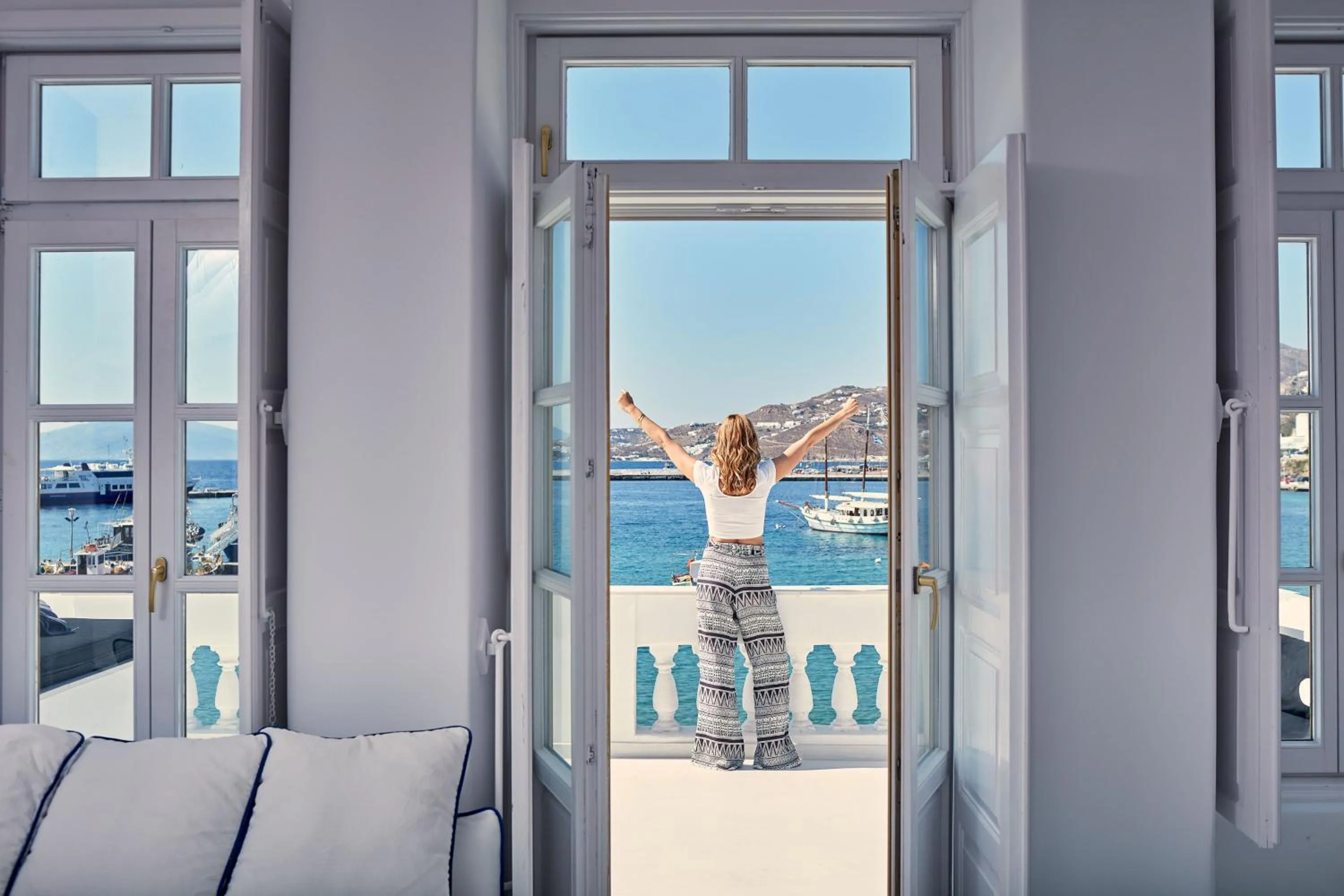 Balcony/Terrace in Villa Kampani Sea View Villa Mykonos Town