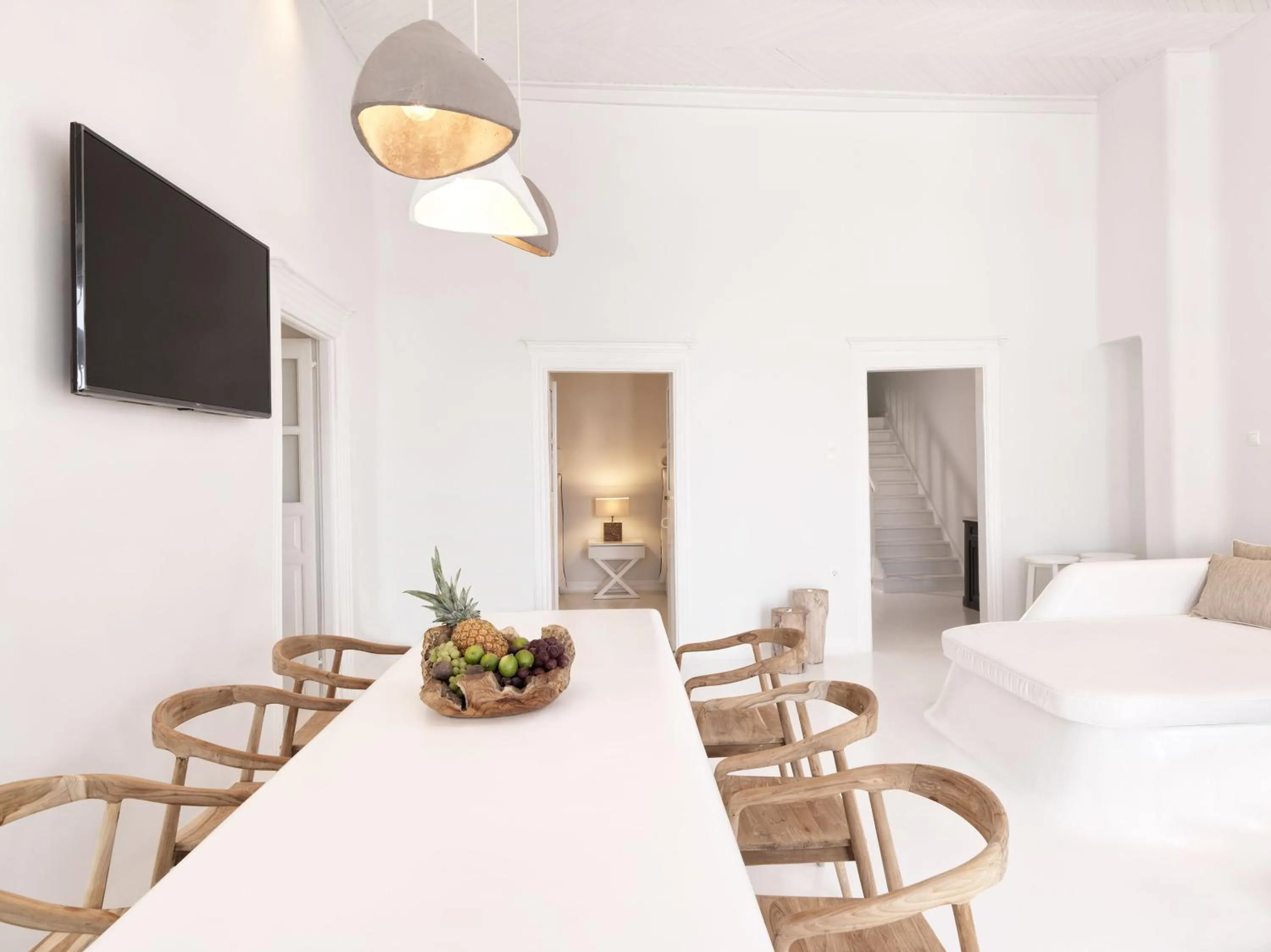 Seating area, Bed in Villa Kampani Sea View Villa Mykonos Town