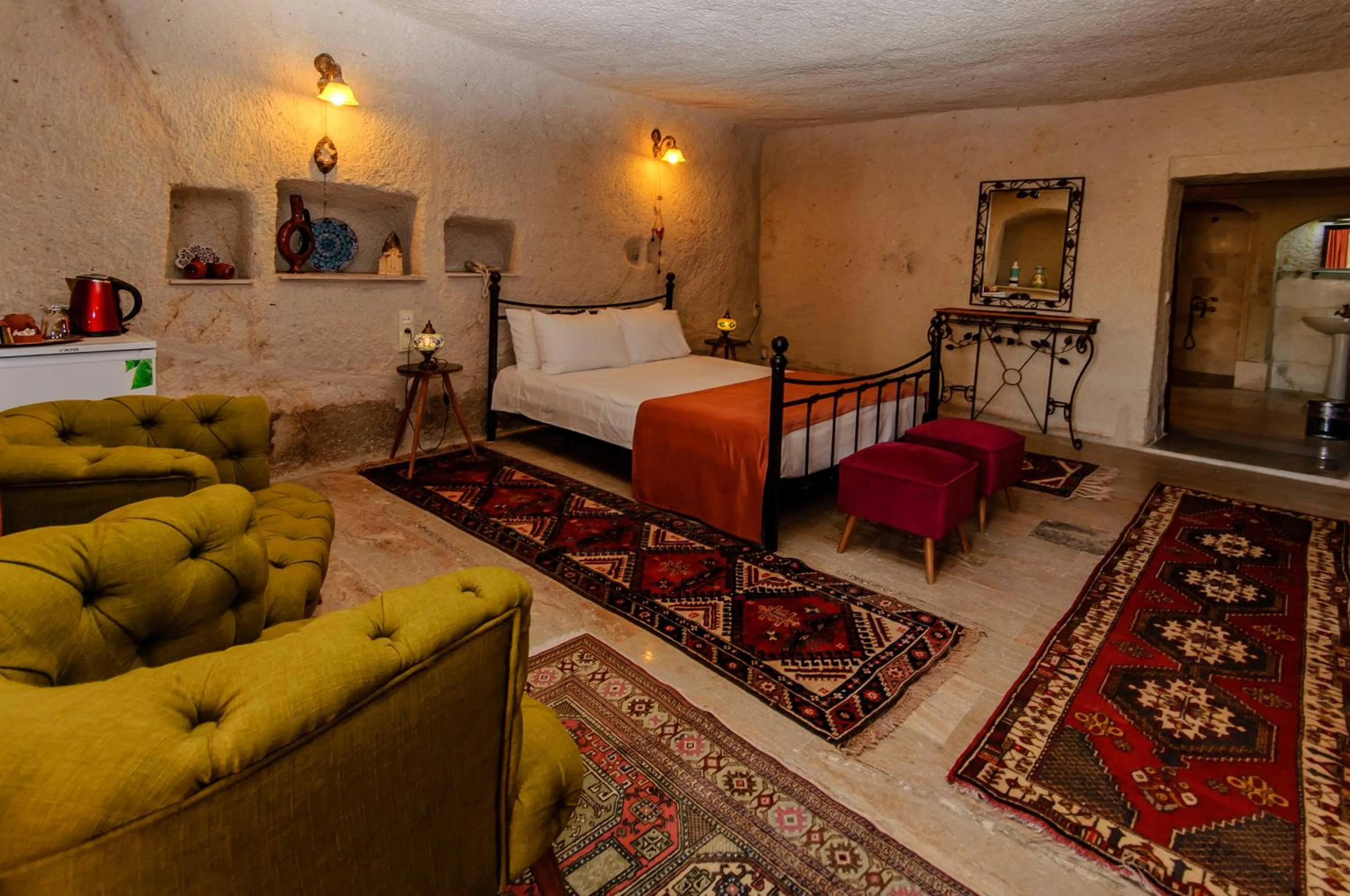 Bed in Nessa Cave Hotel