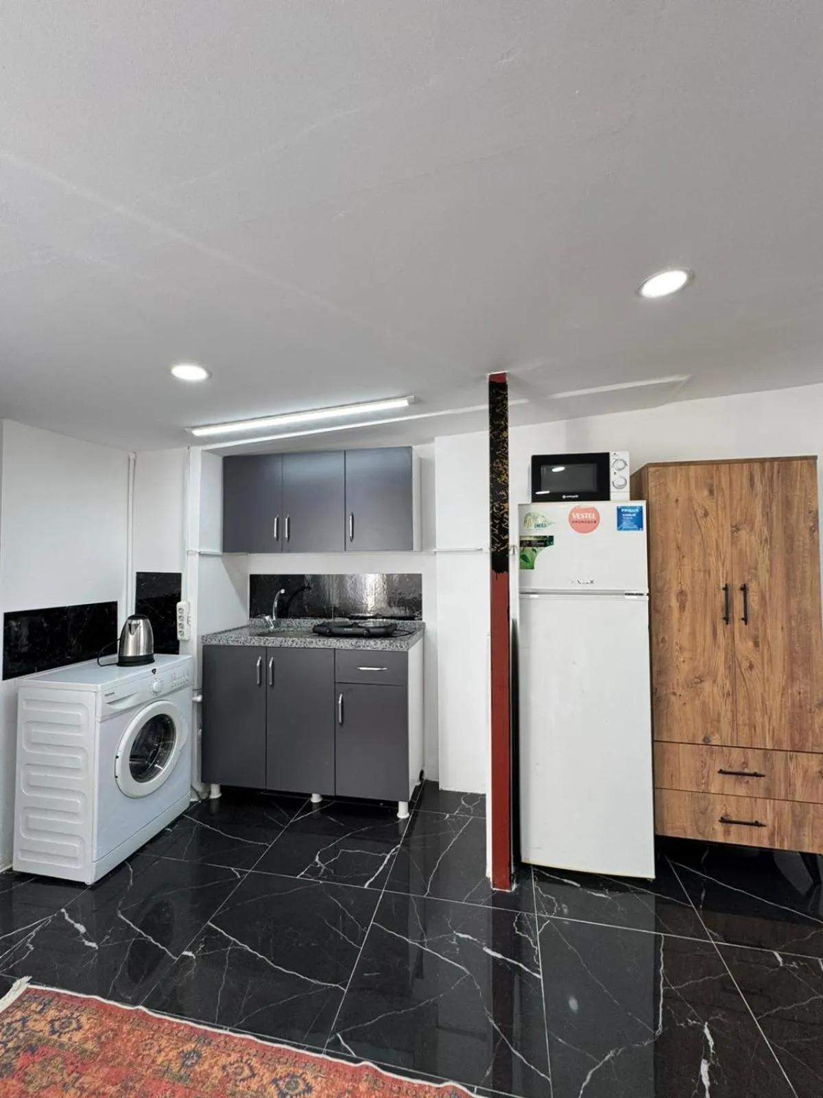 Kitchen or kitchenette in beyzade apart hotel