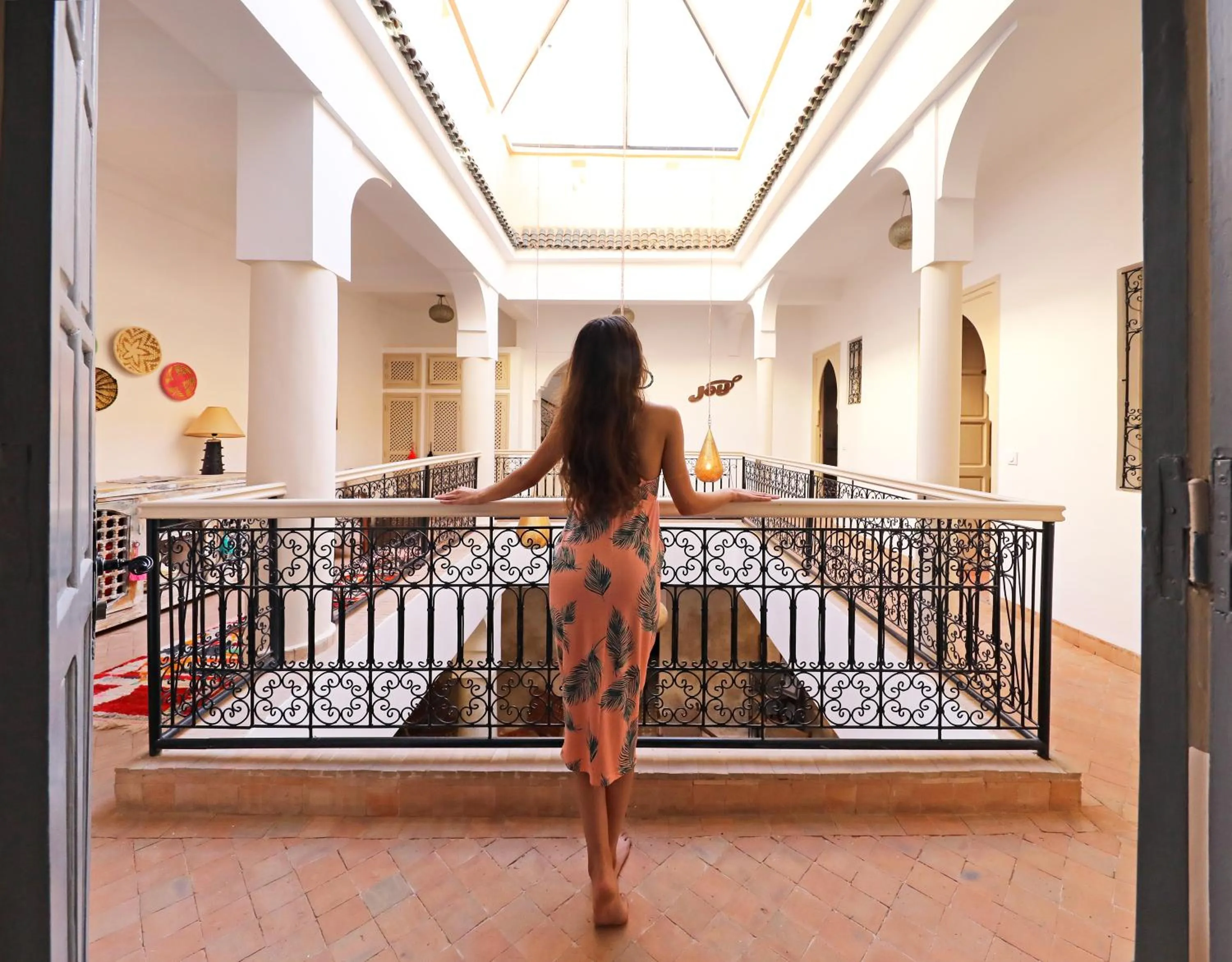 Patio, Bed in Riad Al Badia
