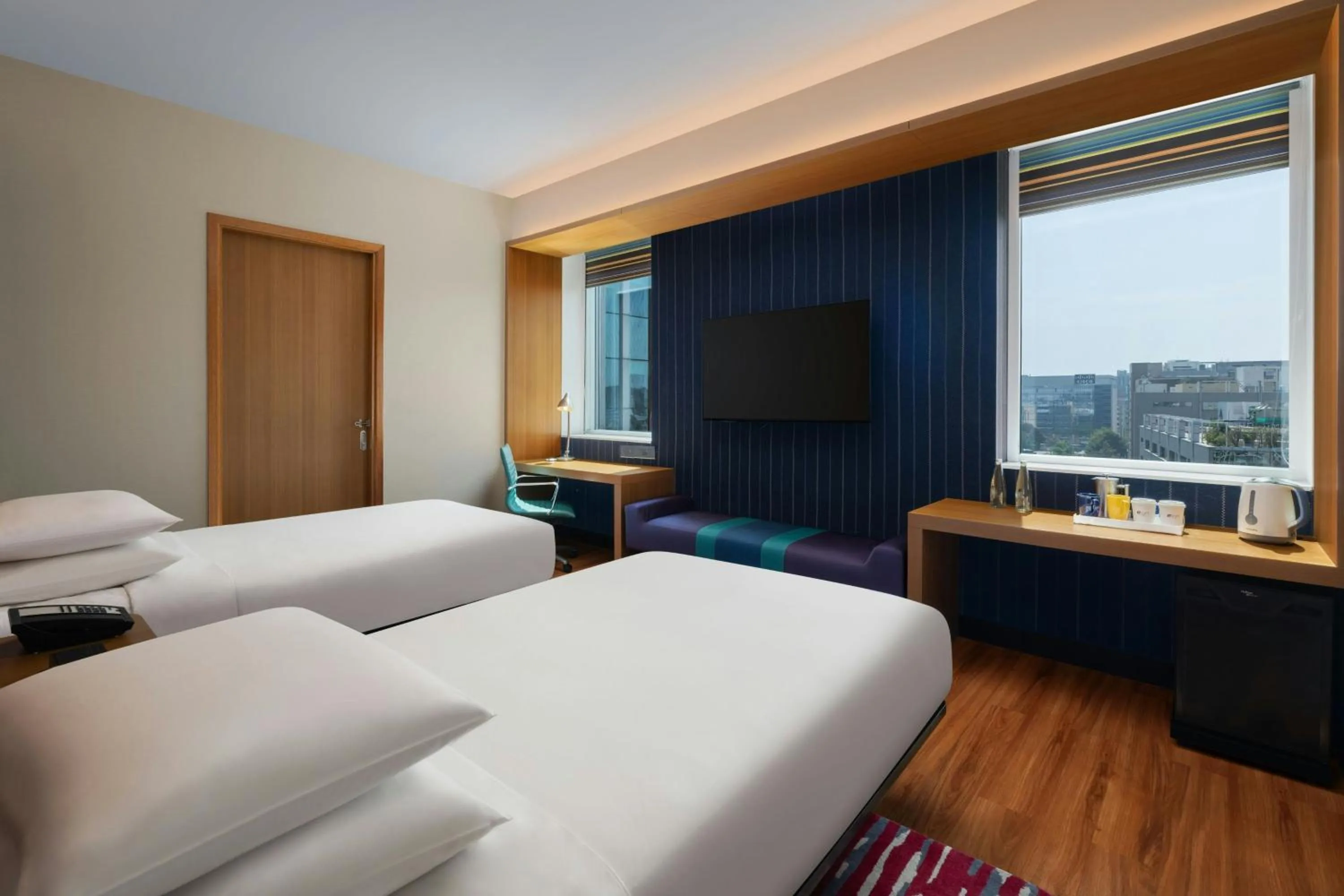 Lounge or bar, Bed in Aloft Bengaluru Outer Ring Road