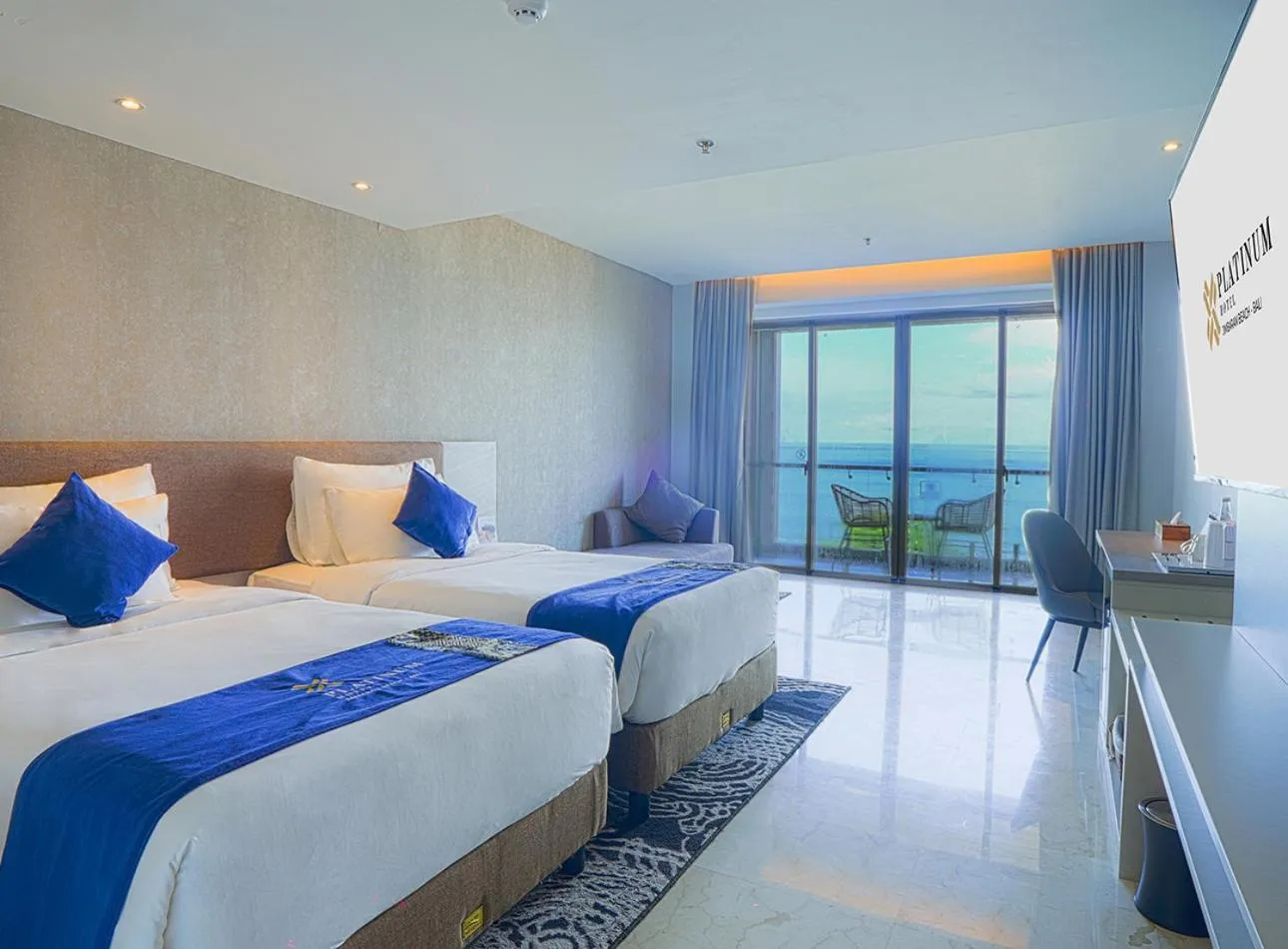 View (from property/room), Bed in Platinum Hotel Jimbaran Beach Bali
