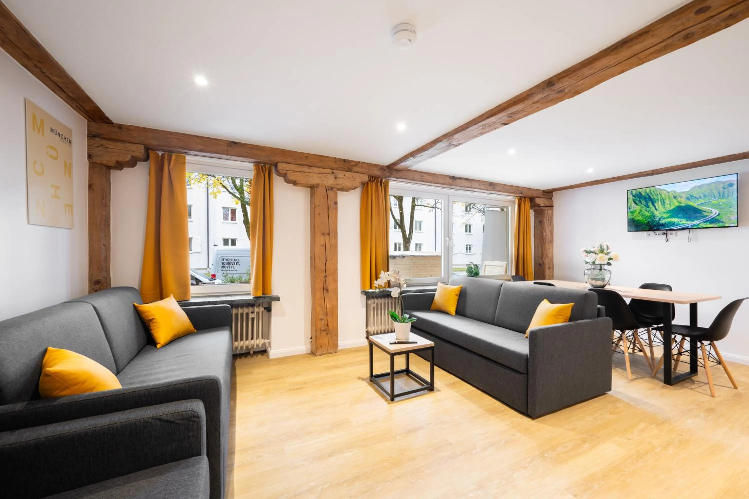 Living room in Homaris Apartments München Laim