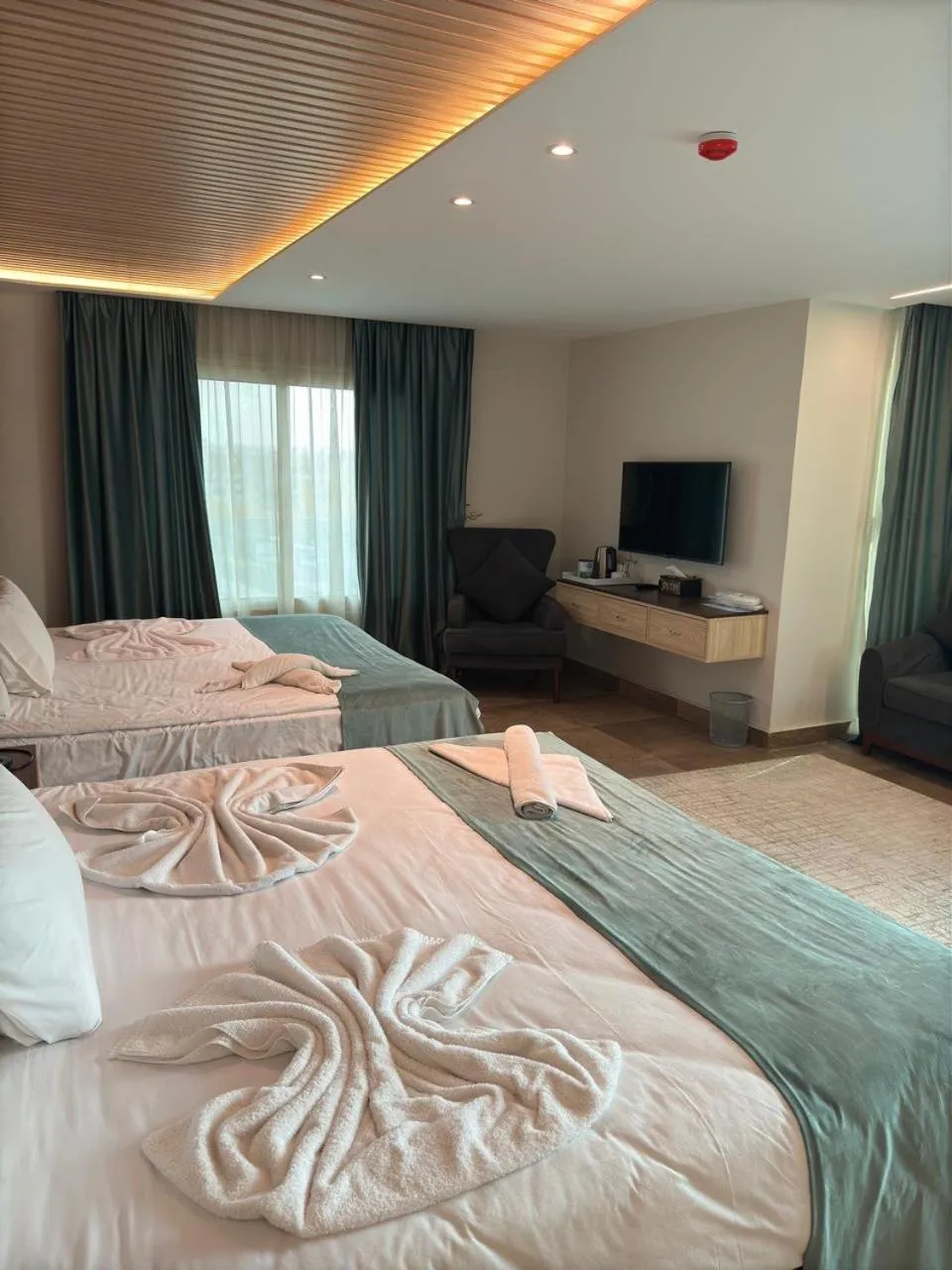 Bed in Blue Pyramids Eyes Hotel