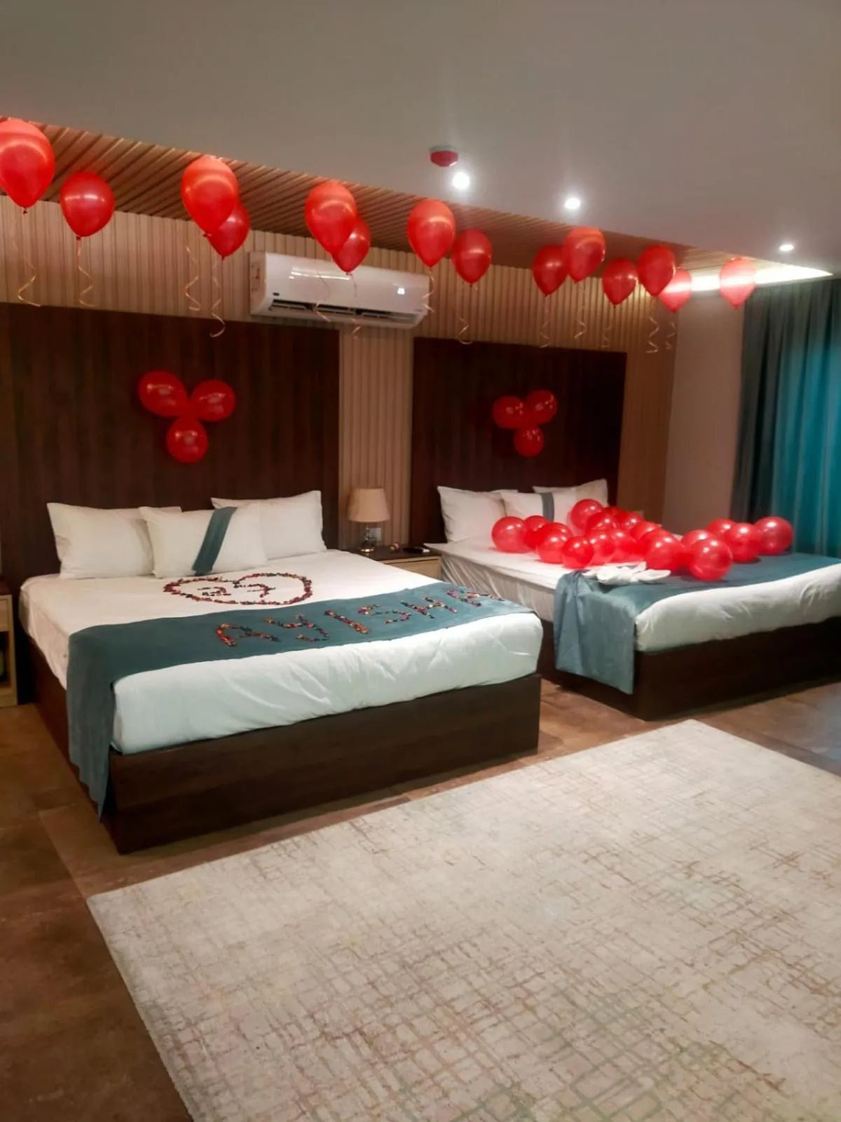 Bed in Blue Pyramids Eyes Hotel