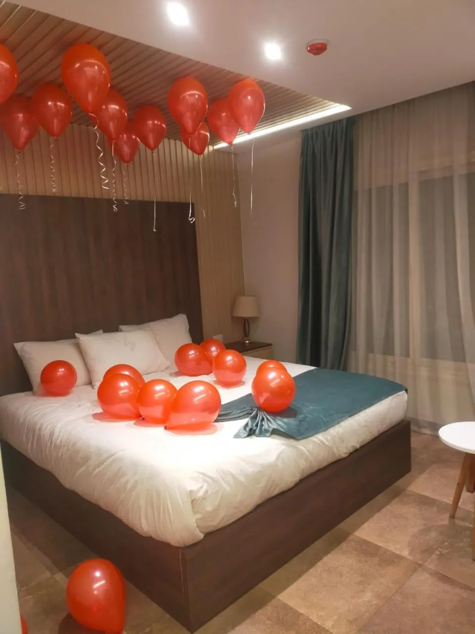 Decorative detail, Bed in Blue Pyramids Eyes Hotel