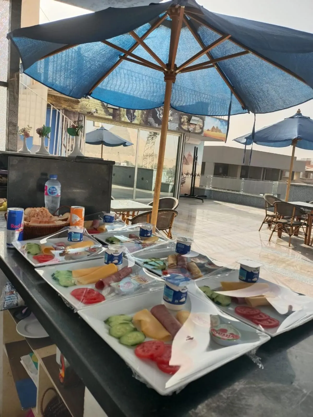 Breakfast in Blue Pyramids Eyes Hotel