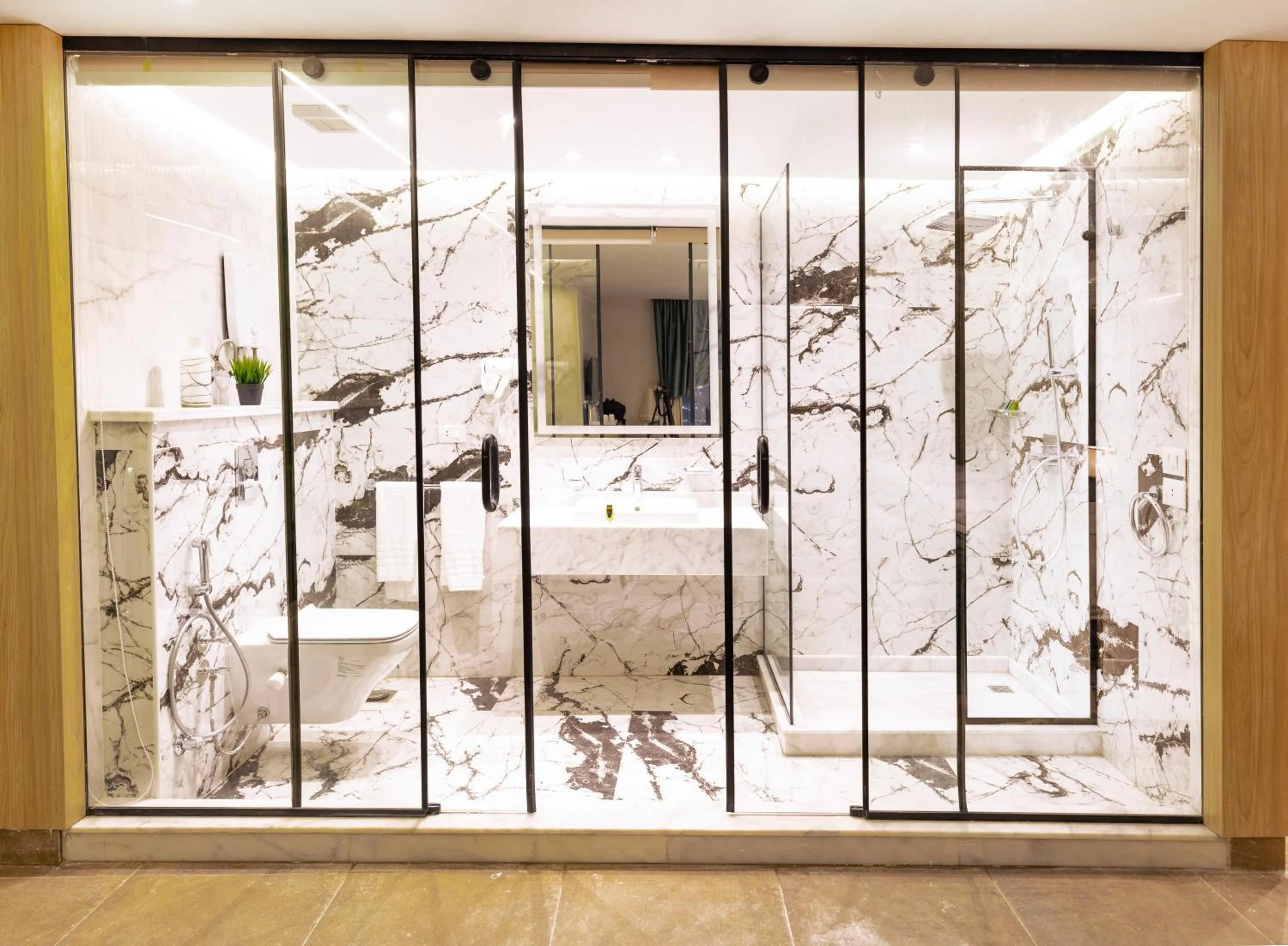 Shower in Blue Pyramids Eyes Hotel