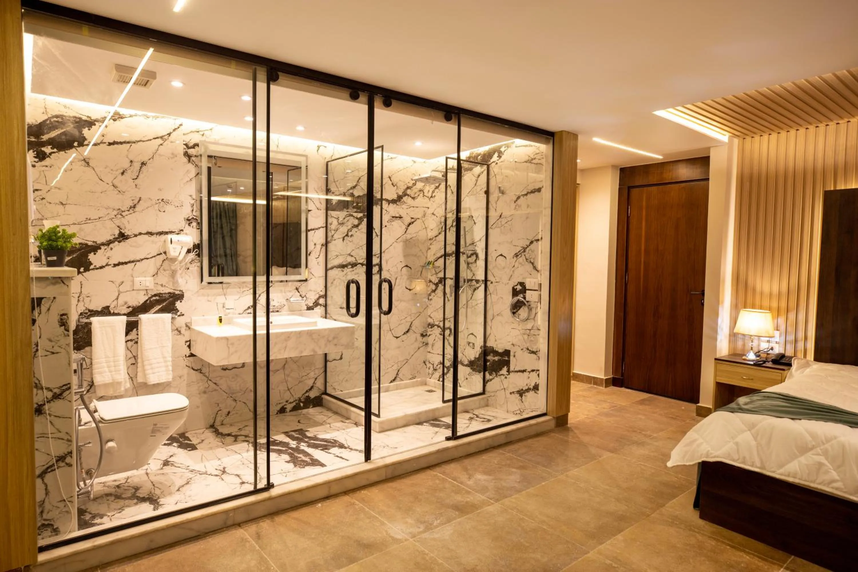 Shower in Blue Pyramids Eyes Hotel