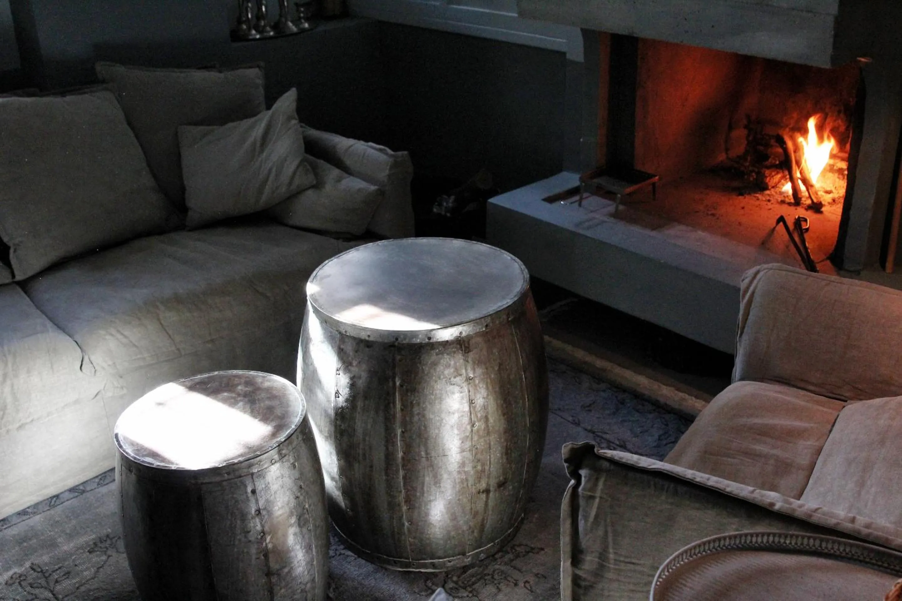 fireplace in Apeiros Chora Hotel