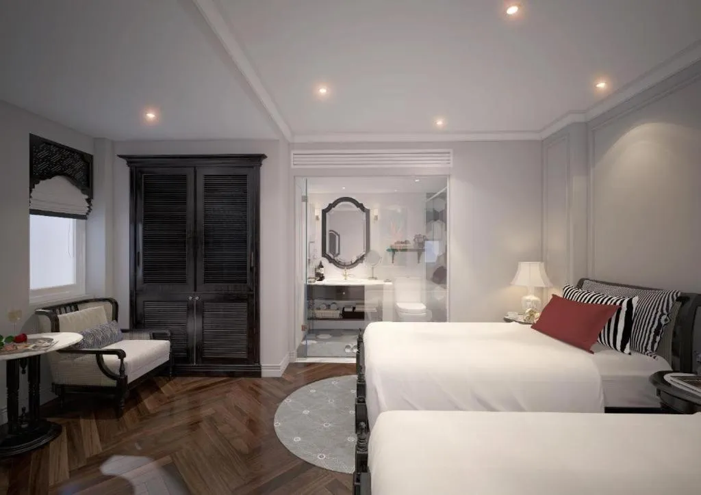 Bathroom, Bed in Hanoi Graceful Hotel and Travel