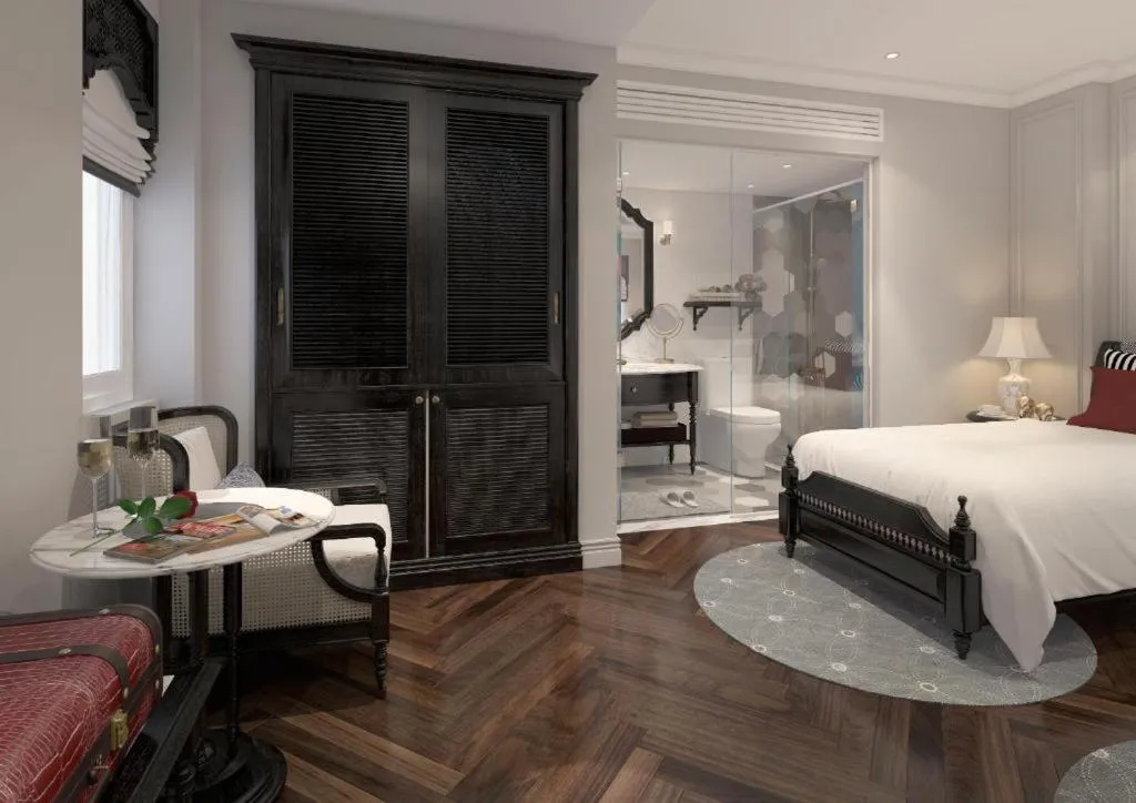 wardrobe, Bed in Hanoi Graceful Hotel and Travel