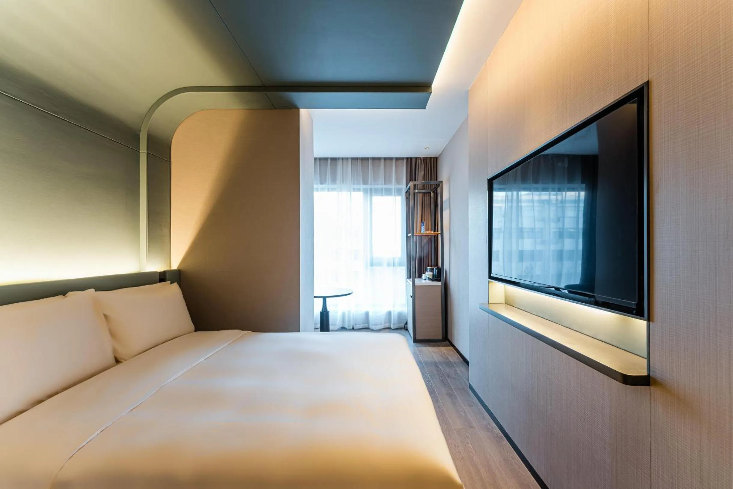 Bed in Atour S Hotel Beijing Shangdi Qinghe High Speed Railway Station