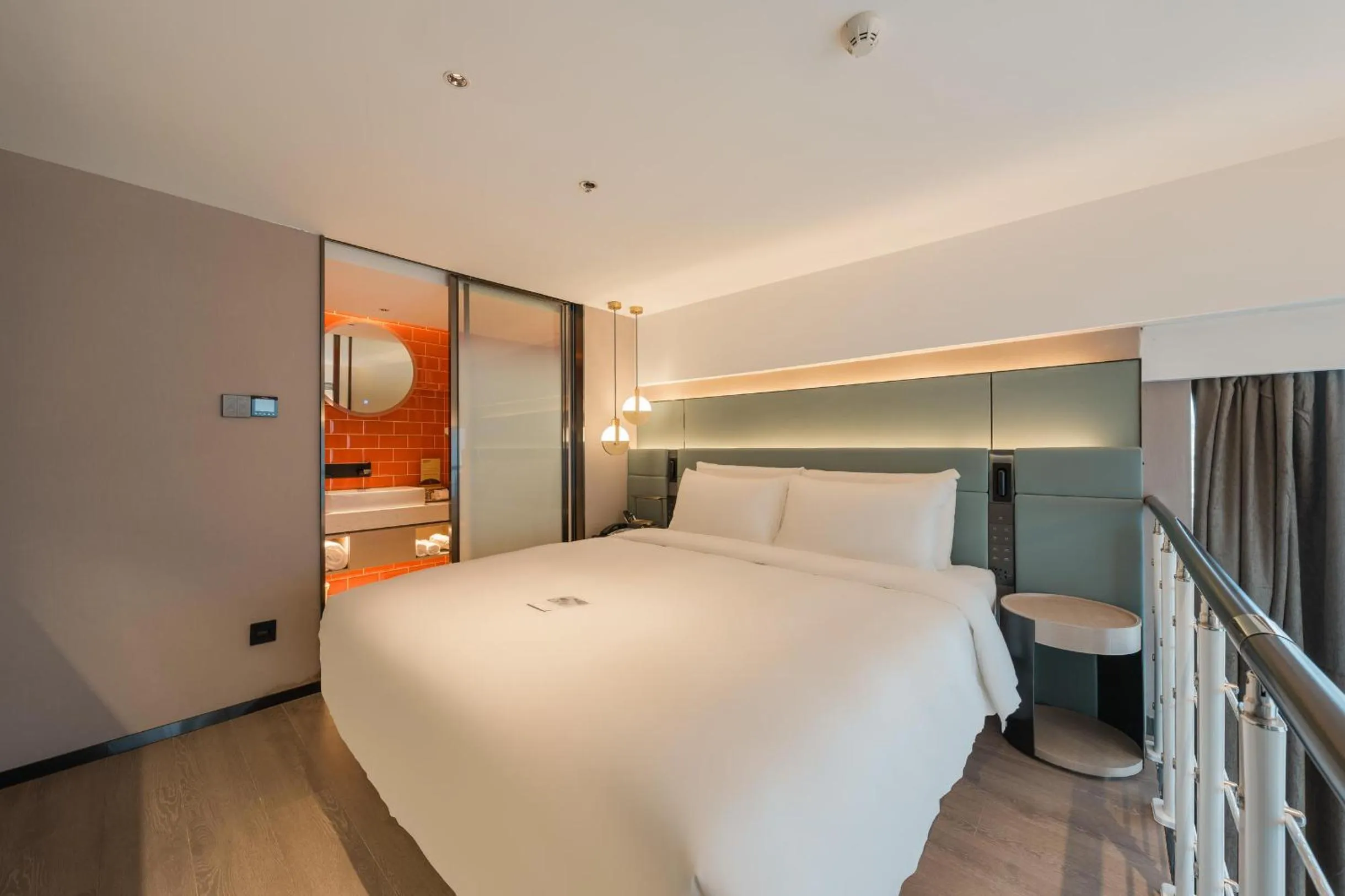 Bed in Atour S Hotel Beijing Shangdi Qinghe High Speed Railway Station