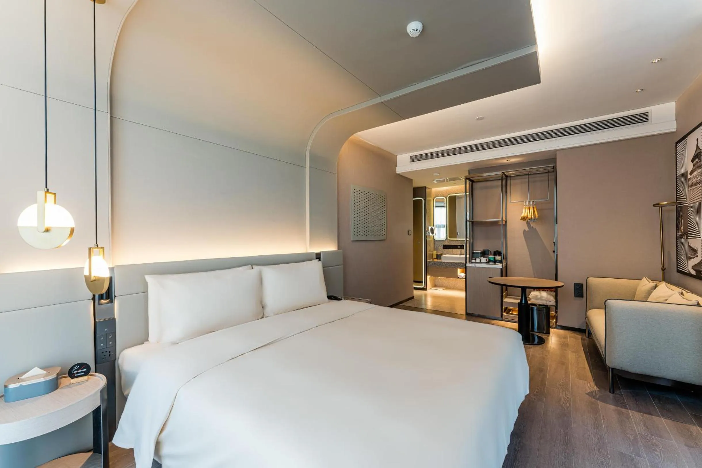 Bed in Atour S Hotel Beijing Shangdi Qinghe High Speed Railway Station