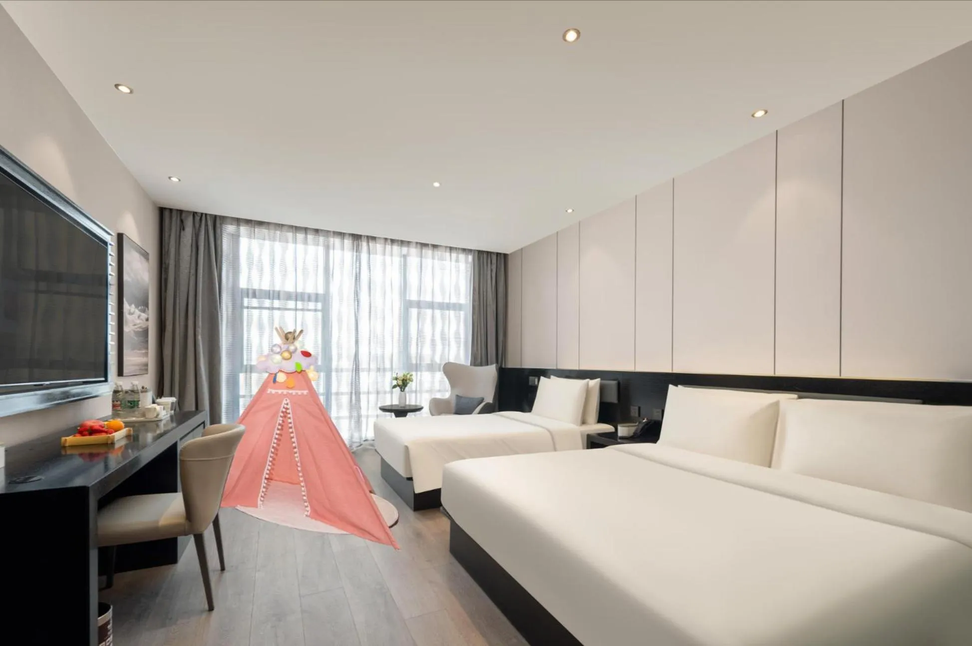 Property building, Bed in Atour X Hotel Shanghai International Tourism and Resort Safari Park