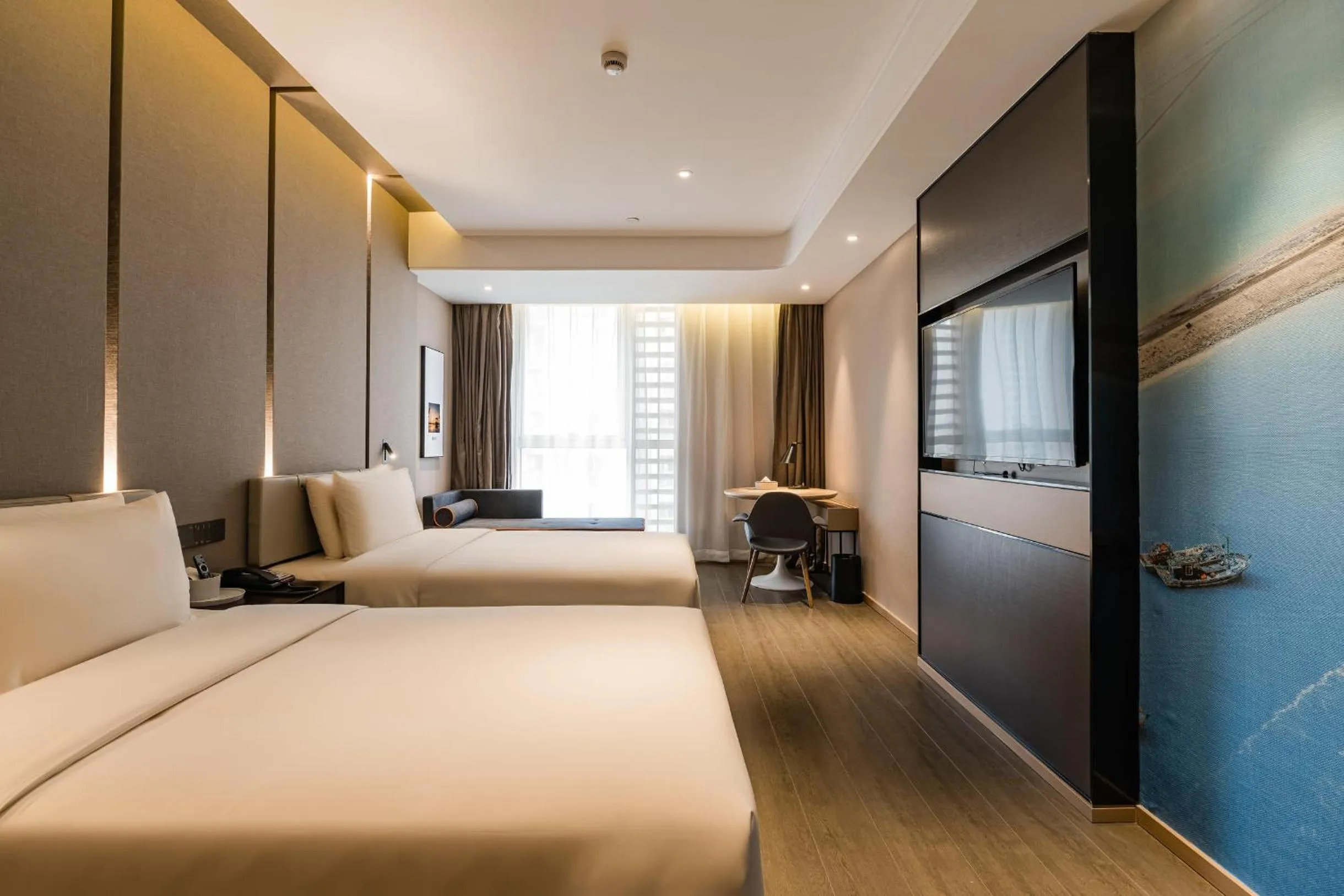 Bed in Atour Hotel Ningbo Yinzhou Impression City