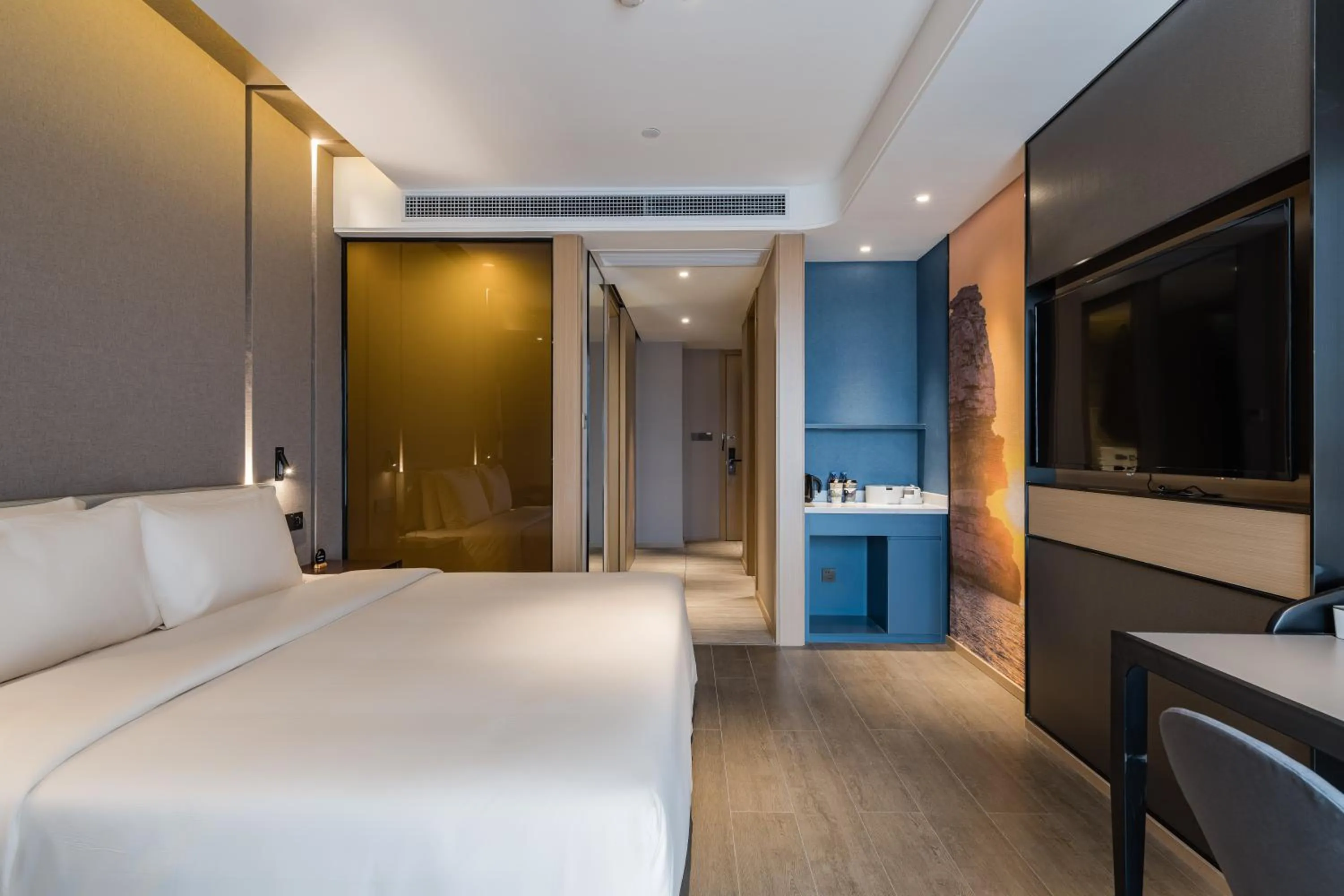 Bed in Atour Hotel Ningbo Yinzhou Impression City