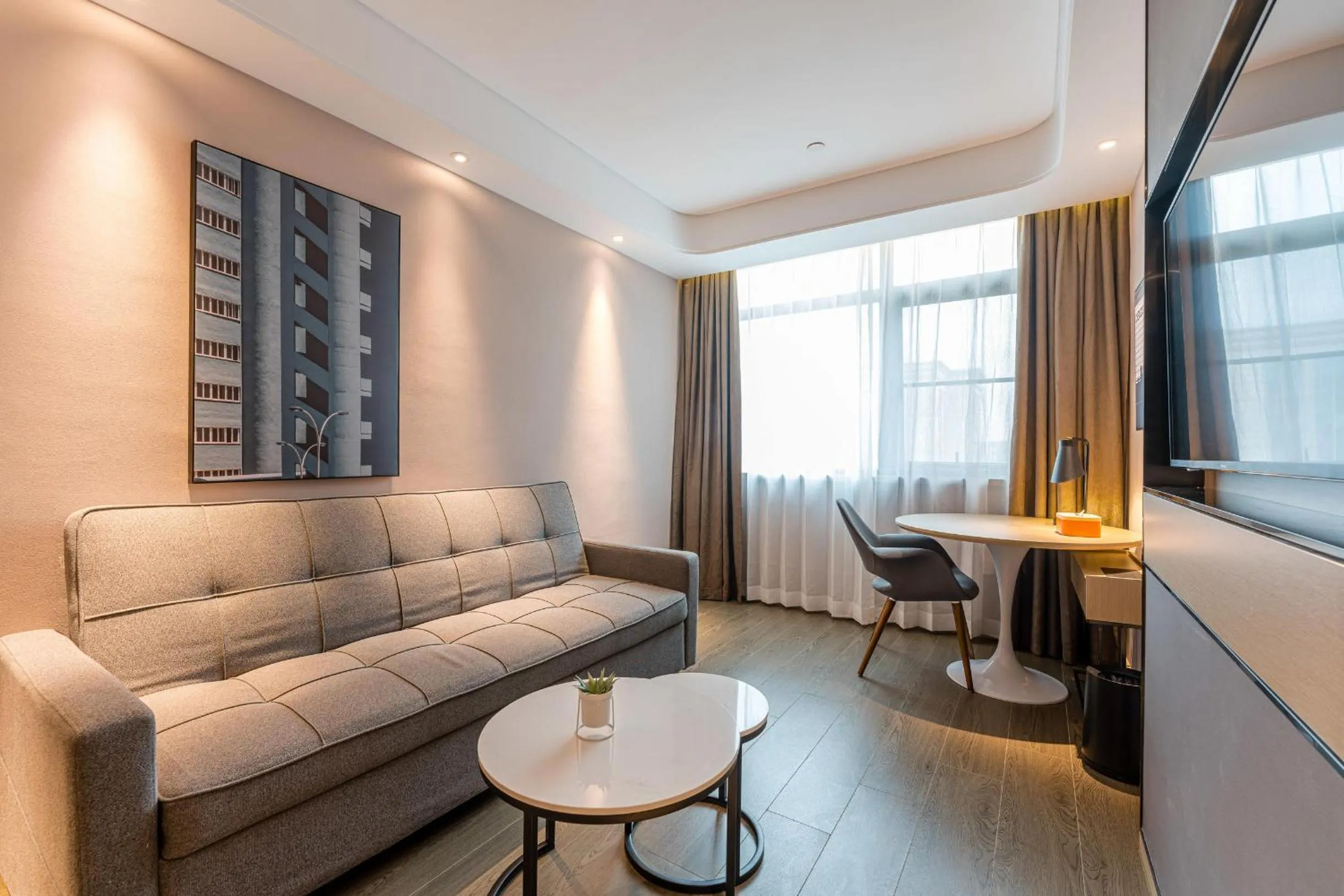 Living room in Atour Hotel Xiamen Airport Wuyuan Bay