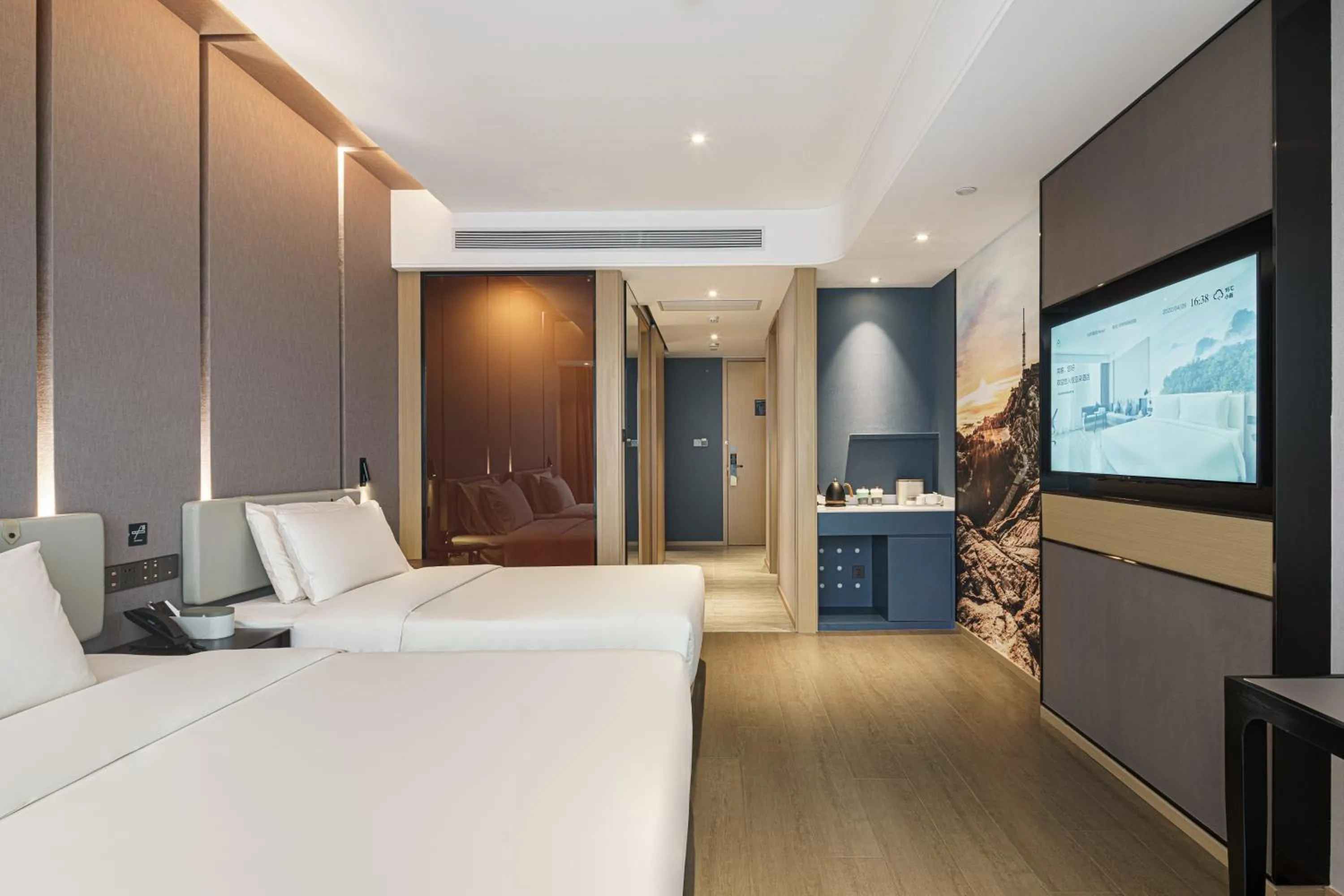 Bed in Atour Hotel Taian Taishan Scenic Area Pangu Tiandi