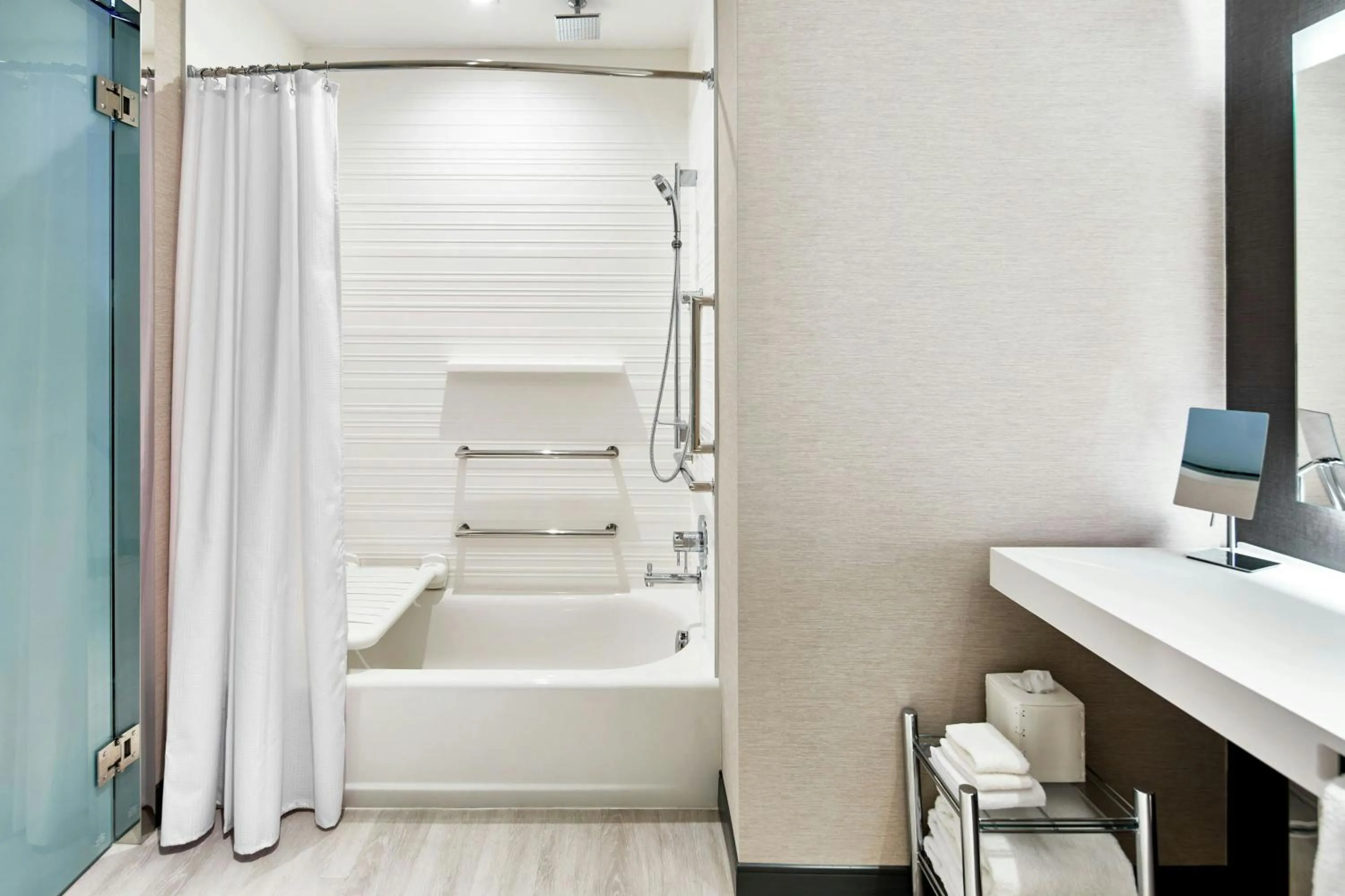 Bathroom, Bed in AC Hotel by Marriott Sacramento