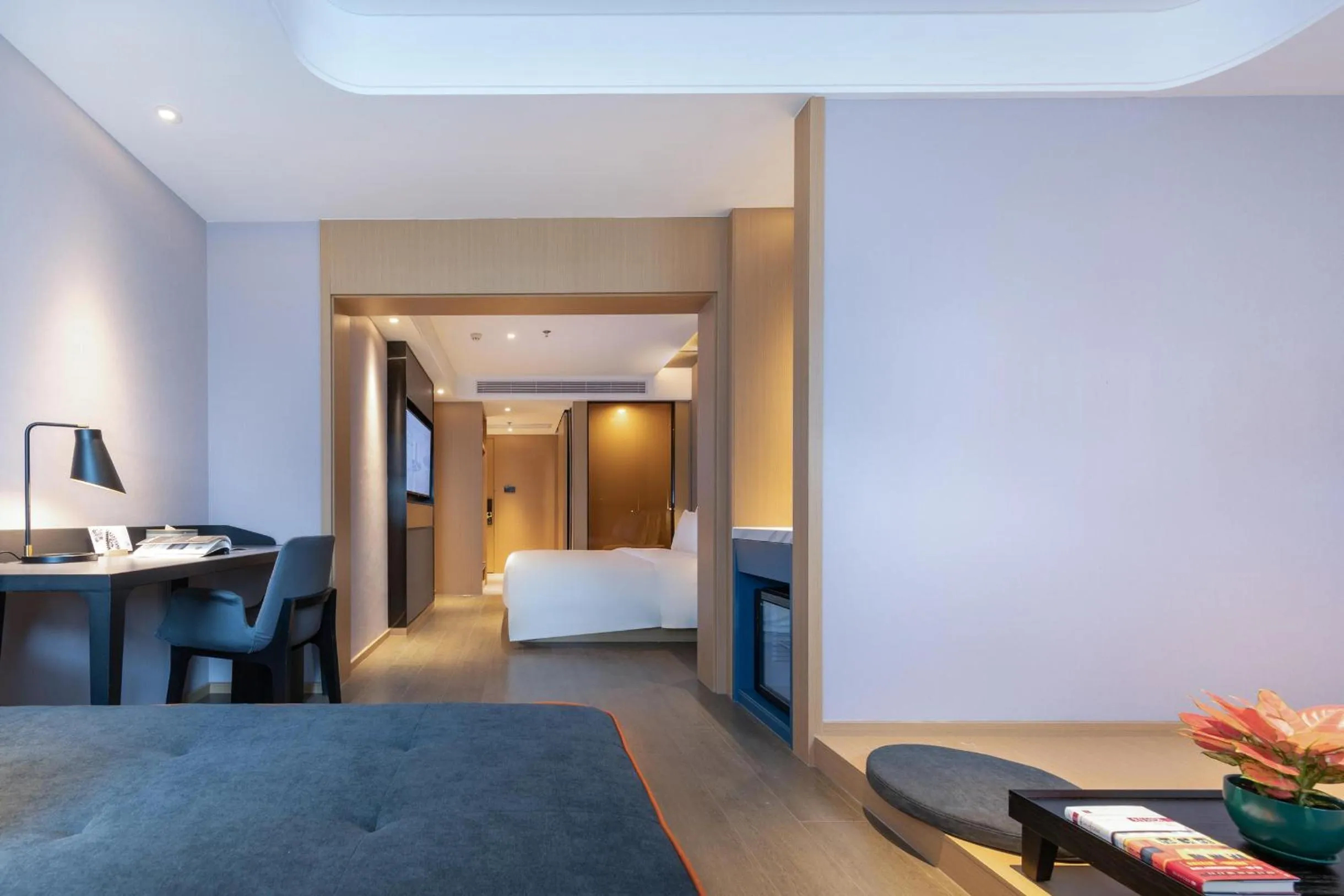 Bed in Atour Hotel Zhuhai Wanchai Port Hengqin International Convention and Exhibition Center