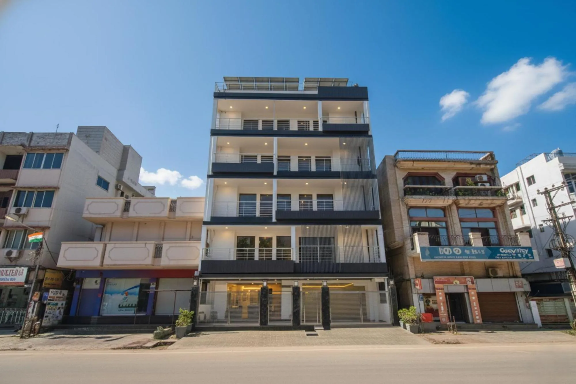 Facade/entrance in FabHotel Sky Suites Karkardooma