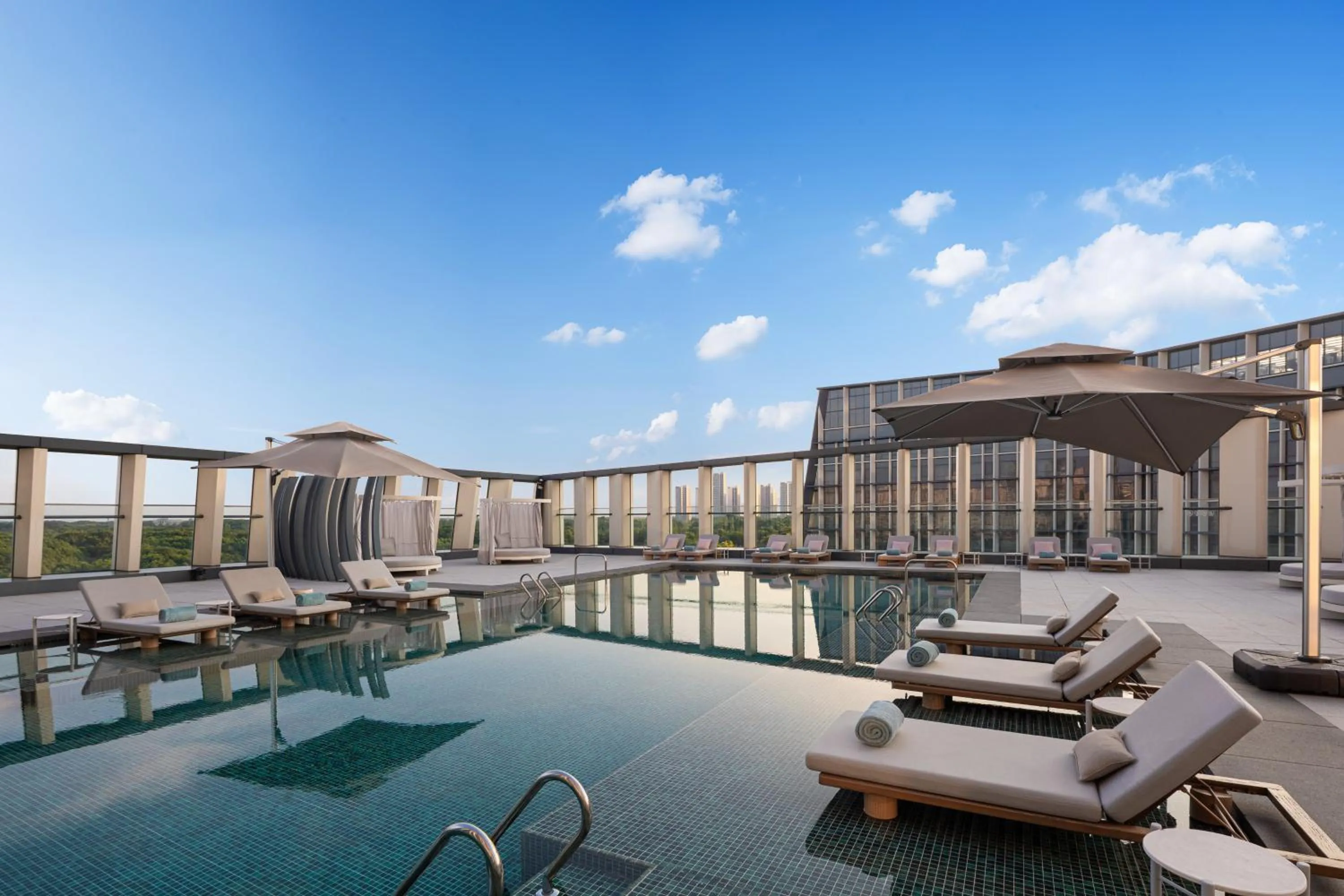 Swimming pool in InterContinental Wuxi Taihu New City by IHG