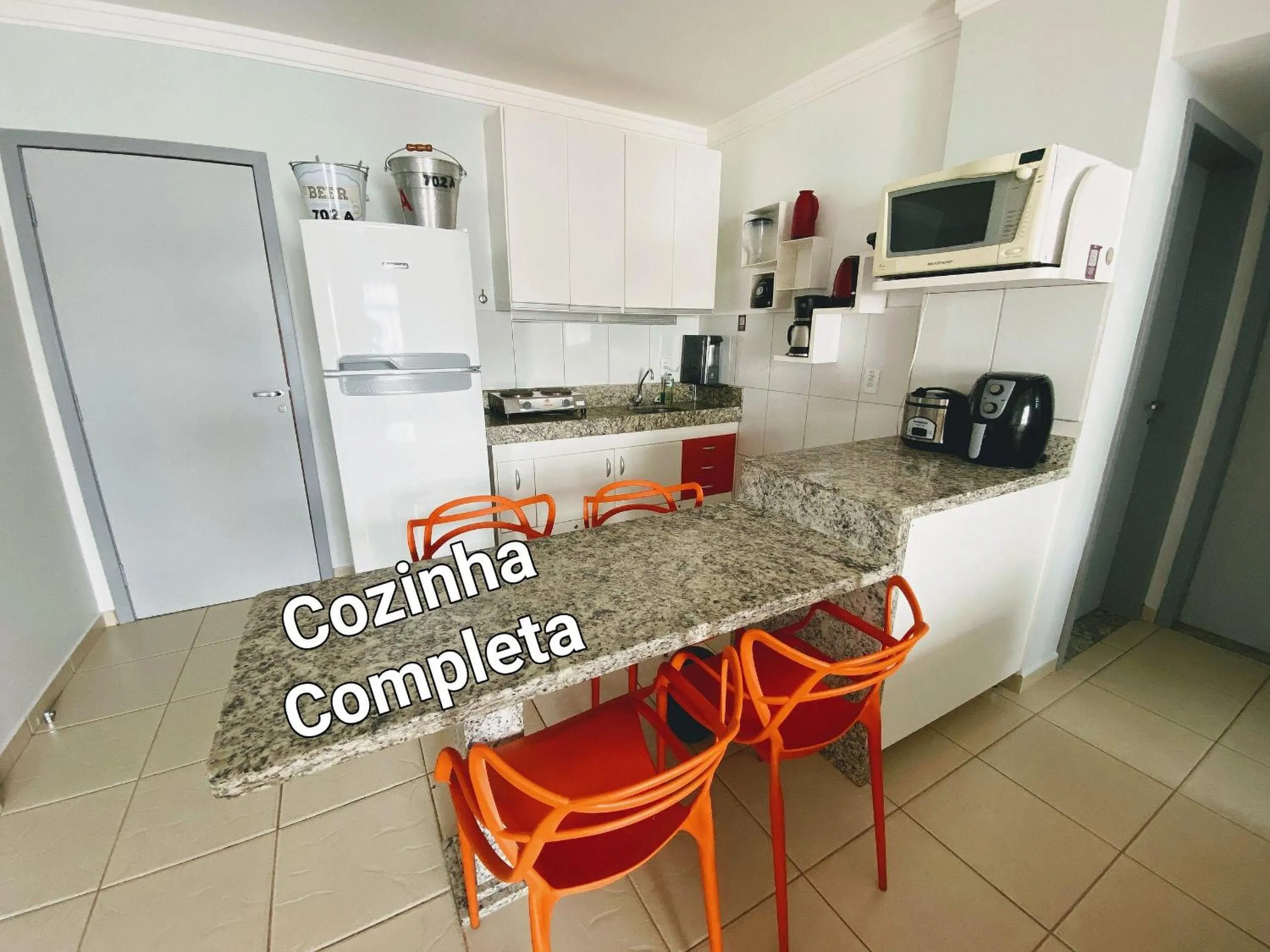 Communal kitchen in Rio Quente GO Apto 7 Pessoas 2 Qtos