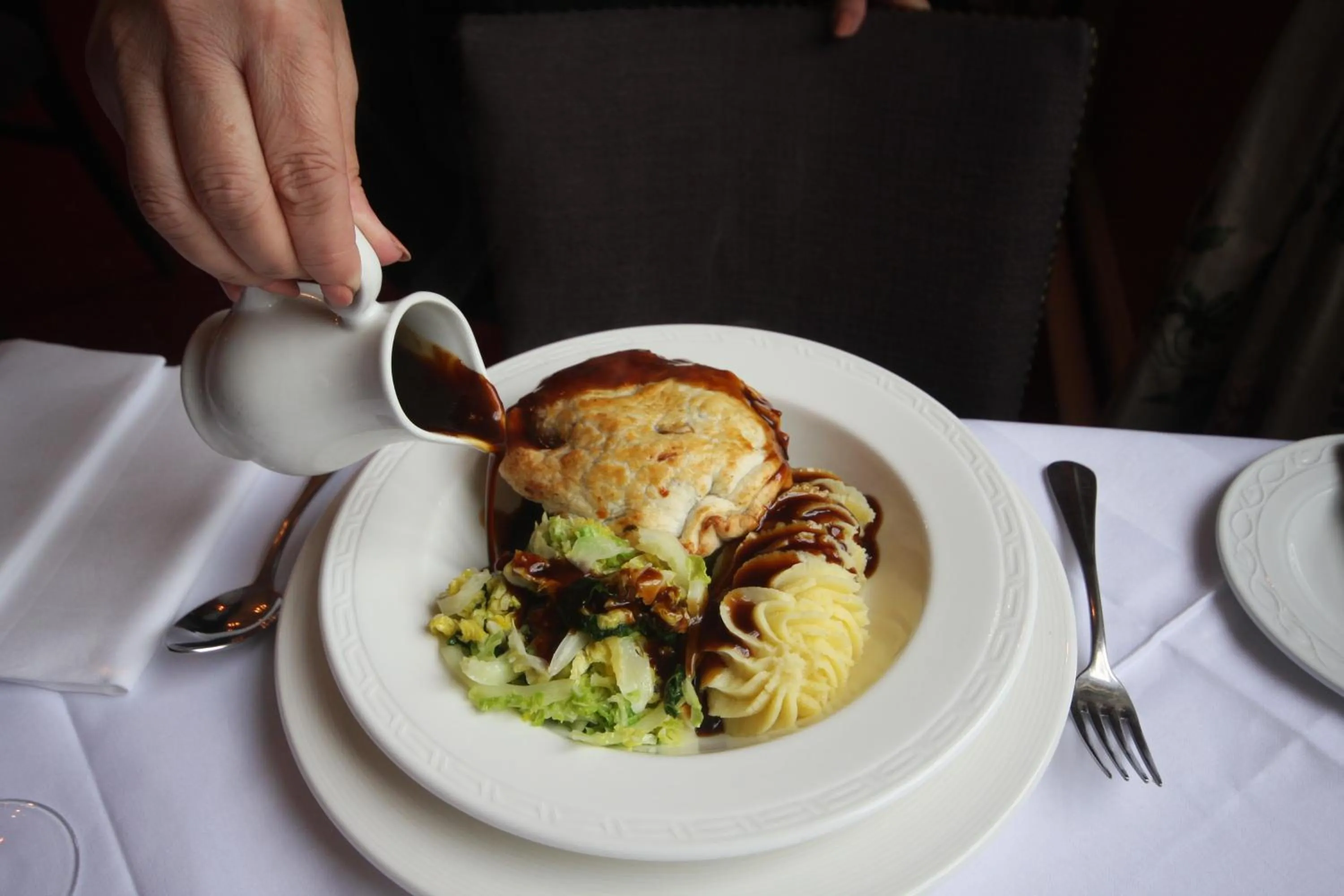 Food close-up in Worsley Arms Hotel