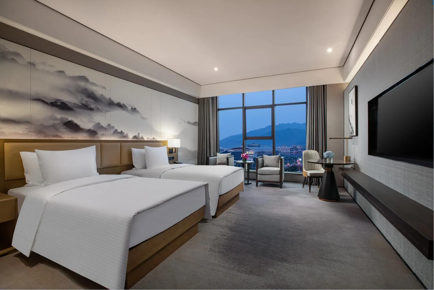 Photo of the whole room, Bed in Wanda Jin Pingxiang