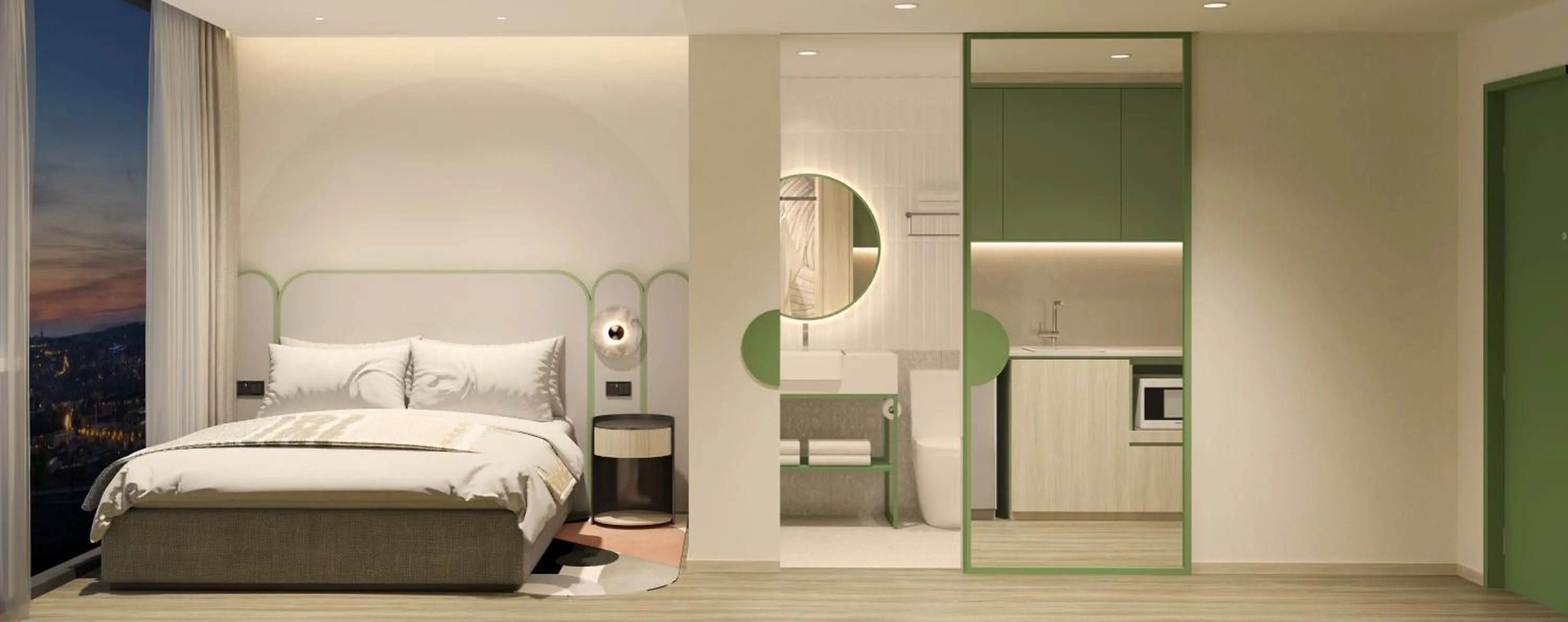 Photo of the whole room, Bed in Citadines Science Park Singapore