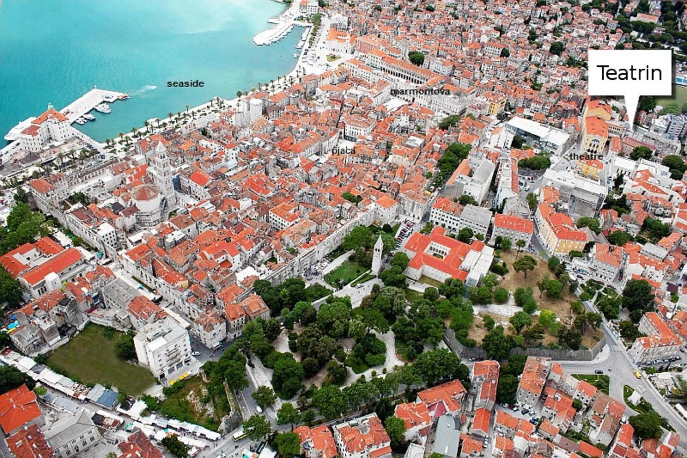 Bird's eye view in Teatrin Split