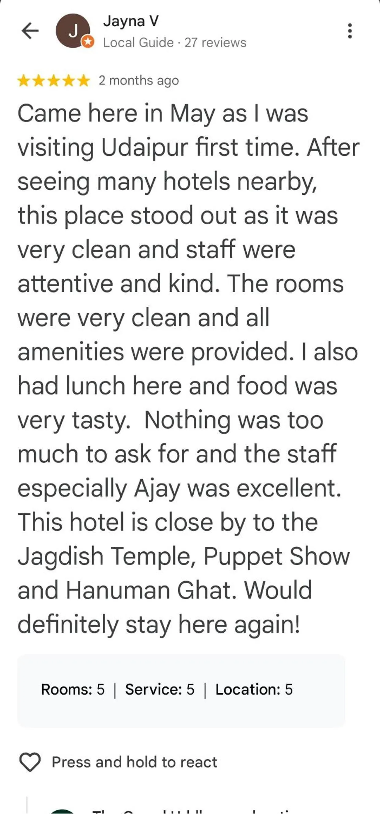 Text overlay in The Grand Uddhav- a boutique hotel