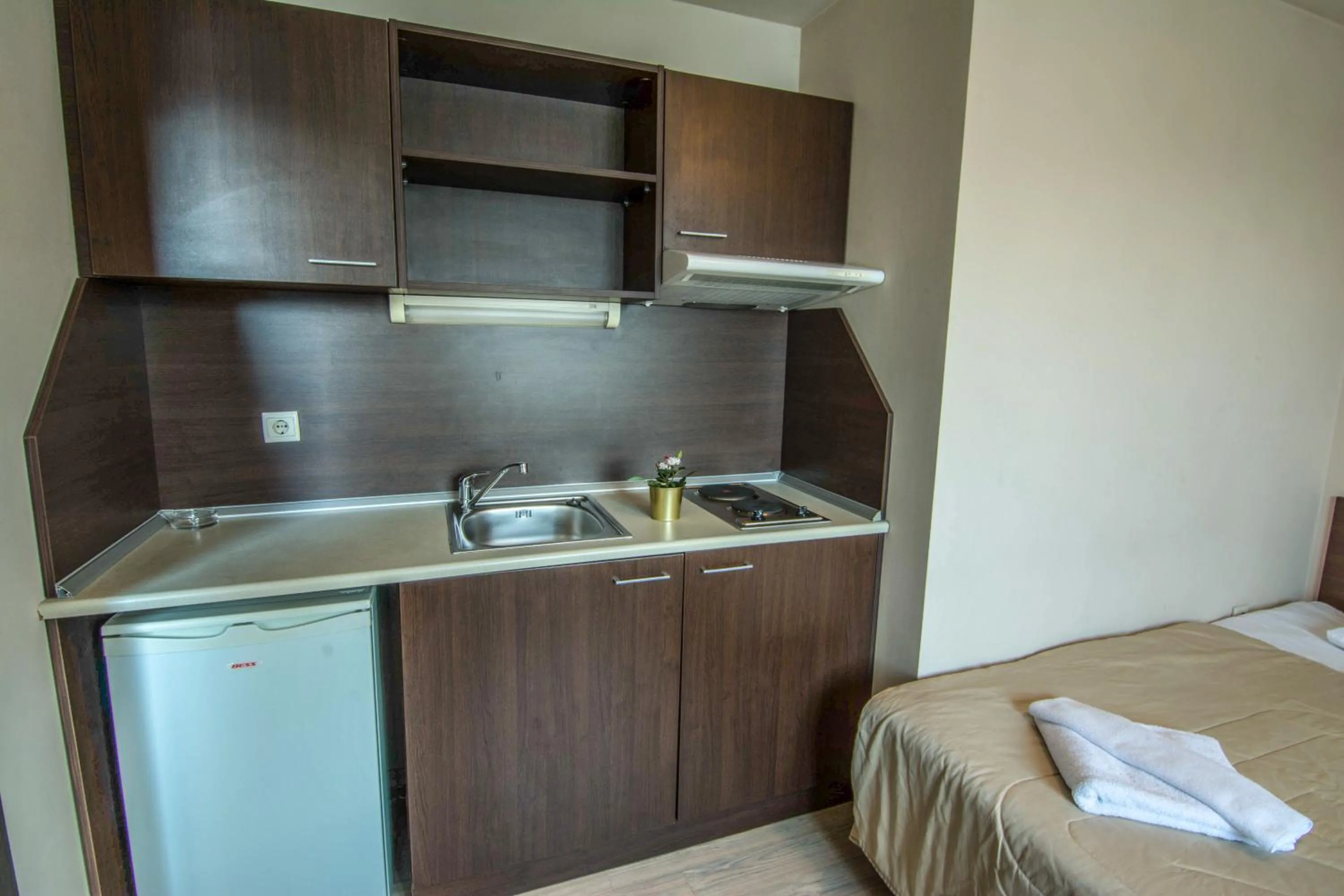 kitchen, Bed in Banderitsa Apartment 1