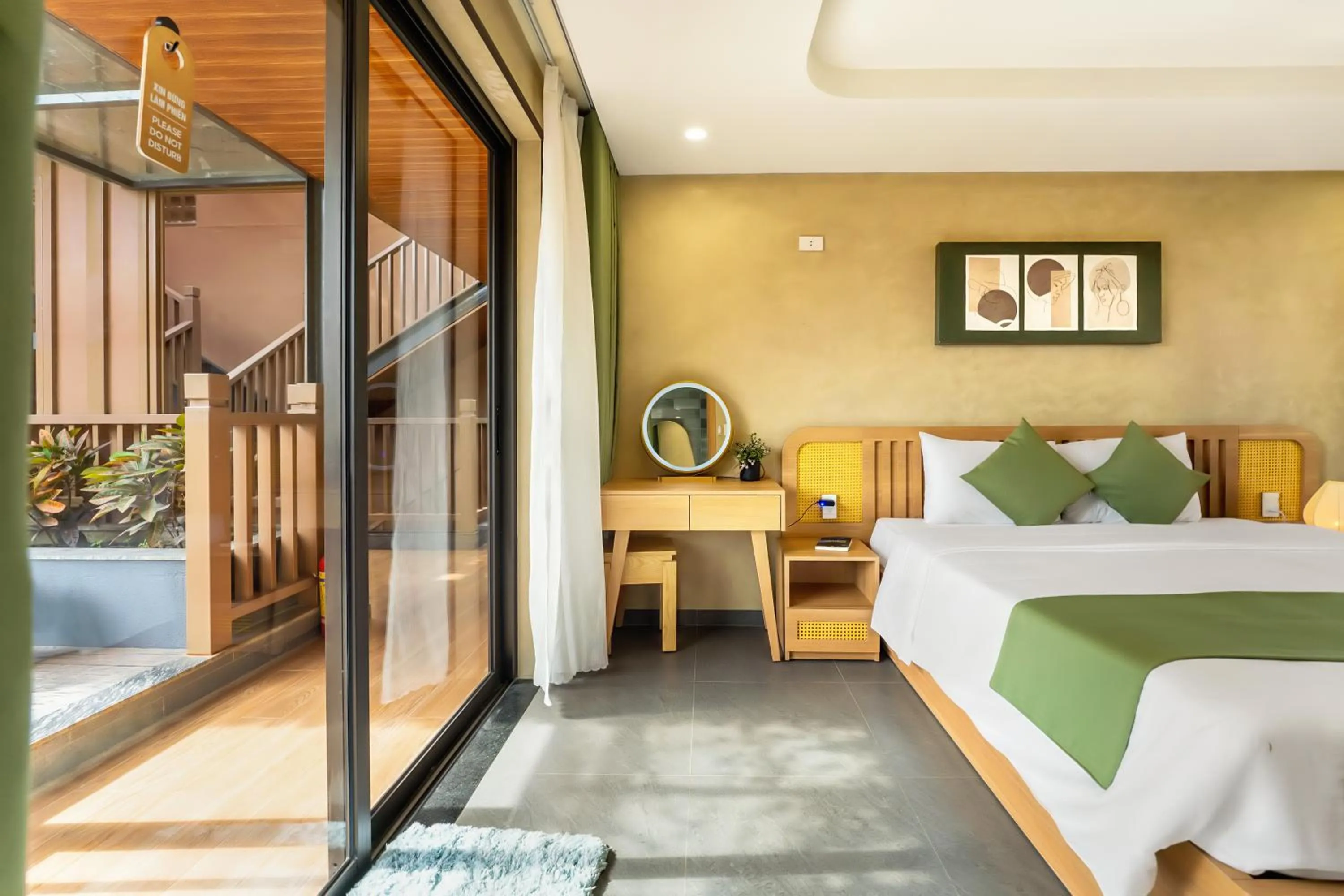 View (from property/room), Bed in The Linh Seaside Villa Hoi An