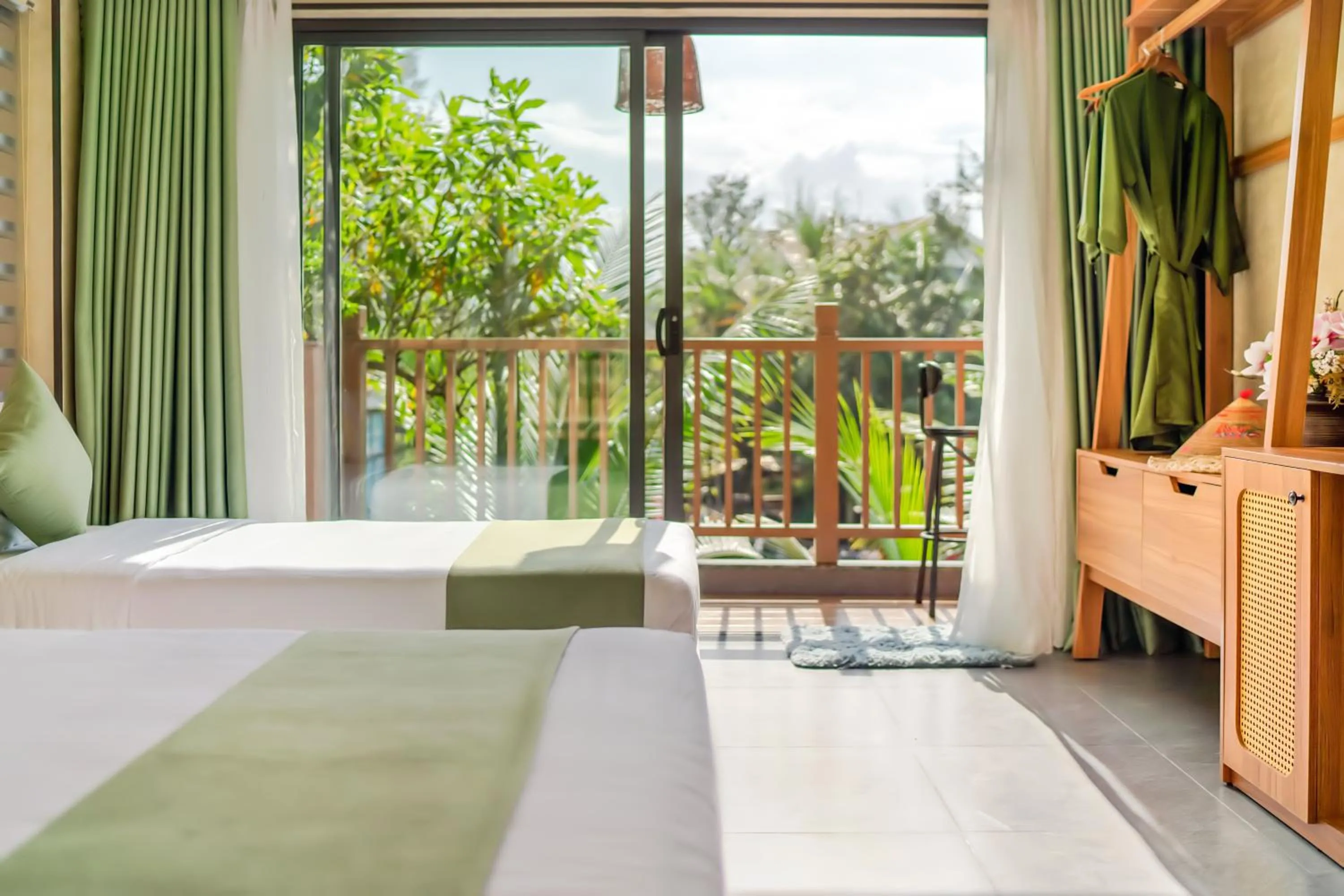 View (from property/room), Bed in The Linh Seaside Villa Hoi An