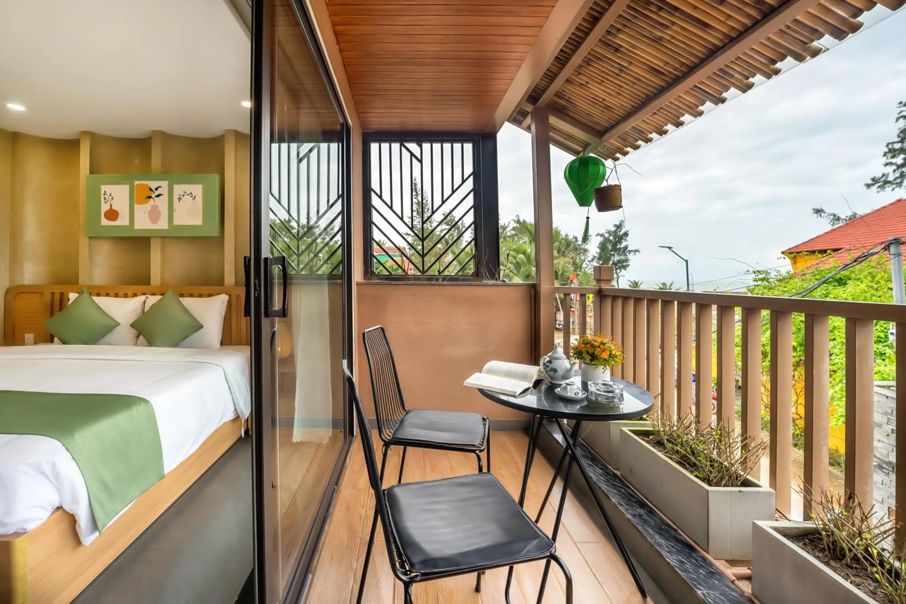 Balcony/Terrace, Bed in The Linh Seaside Villa Hoi An