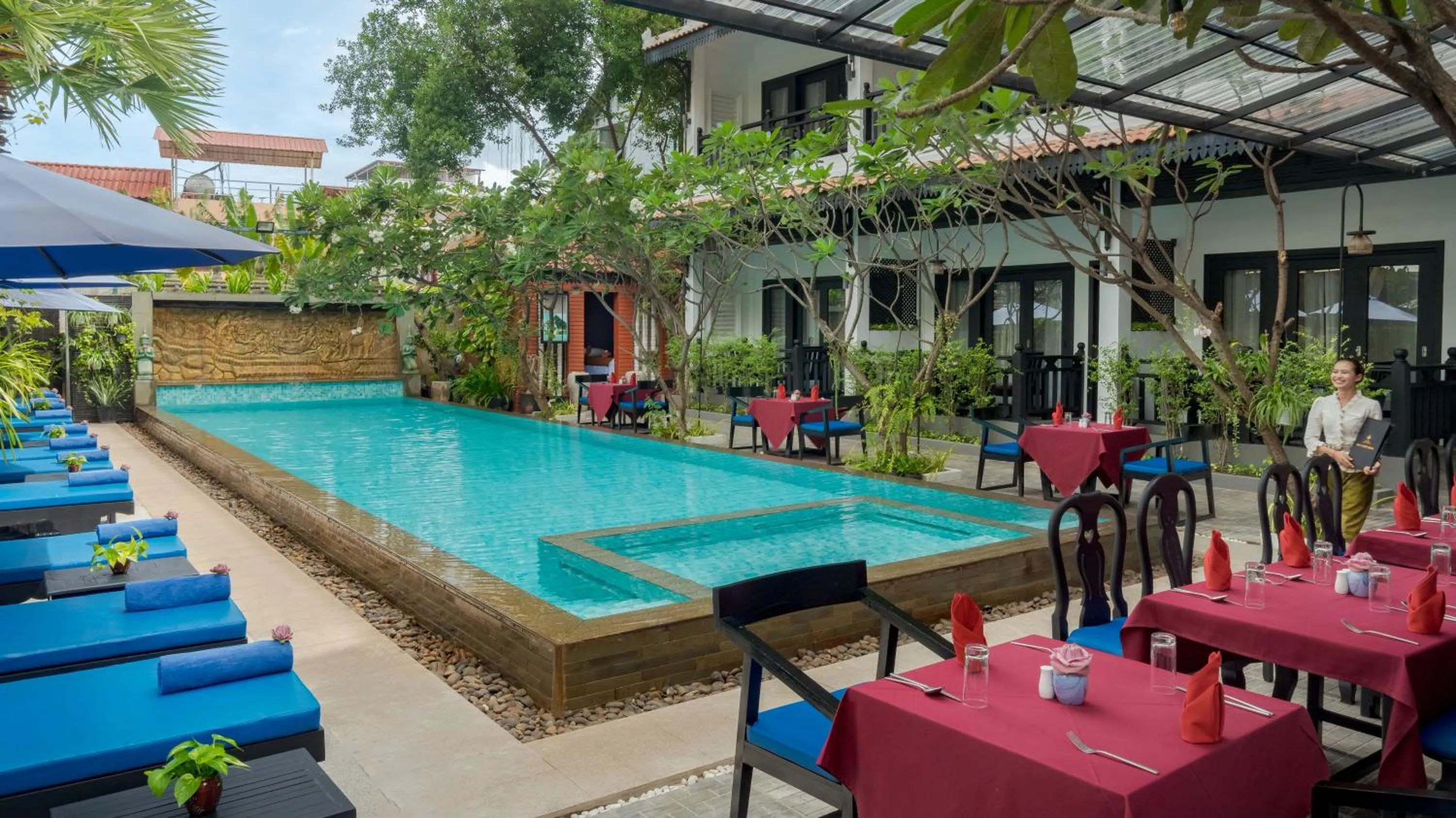Pool view in Khmer Mansion Boutique Hotel
