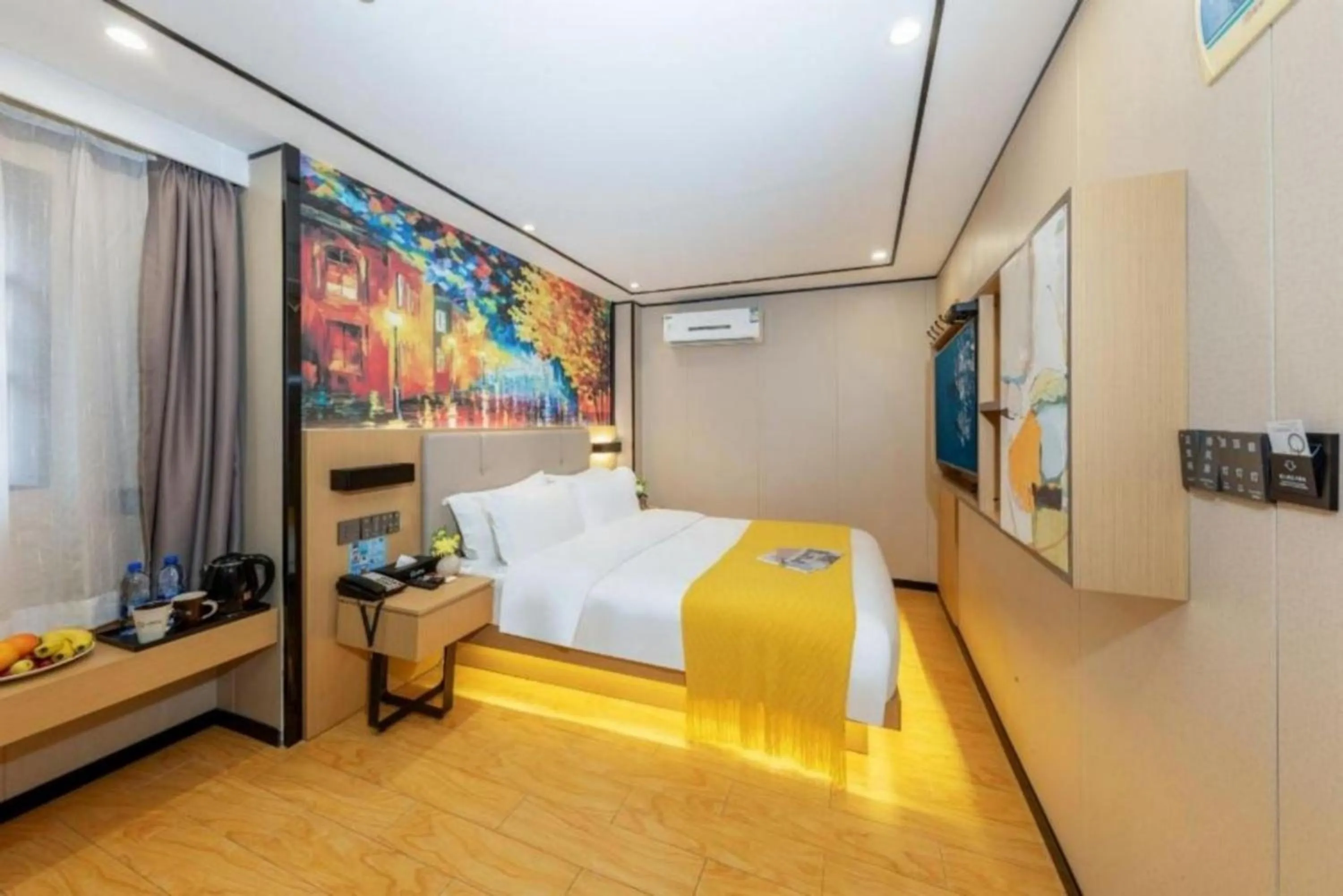 Bed in Yimimi Apartment - Guangzhou 13th Line Yide Road Metro Station